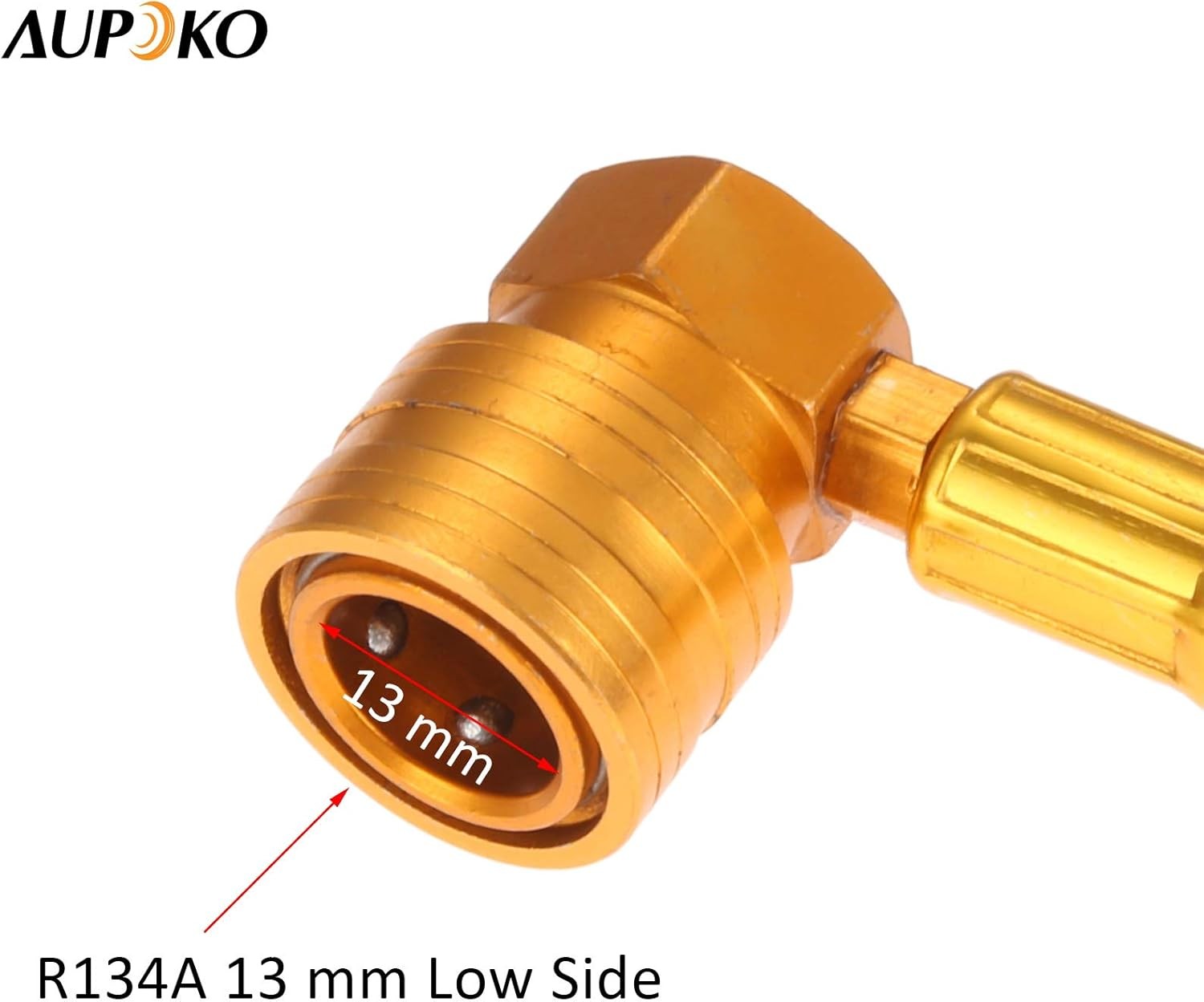 R134A AC Refrigerant Charge Hose Kit with Pressure Gauge 1/2″ Self-Sealing Valve