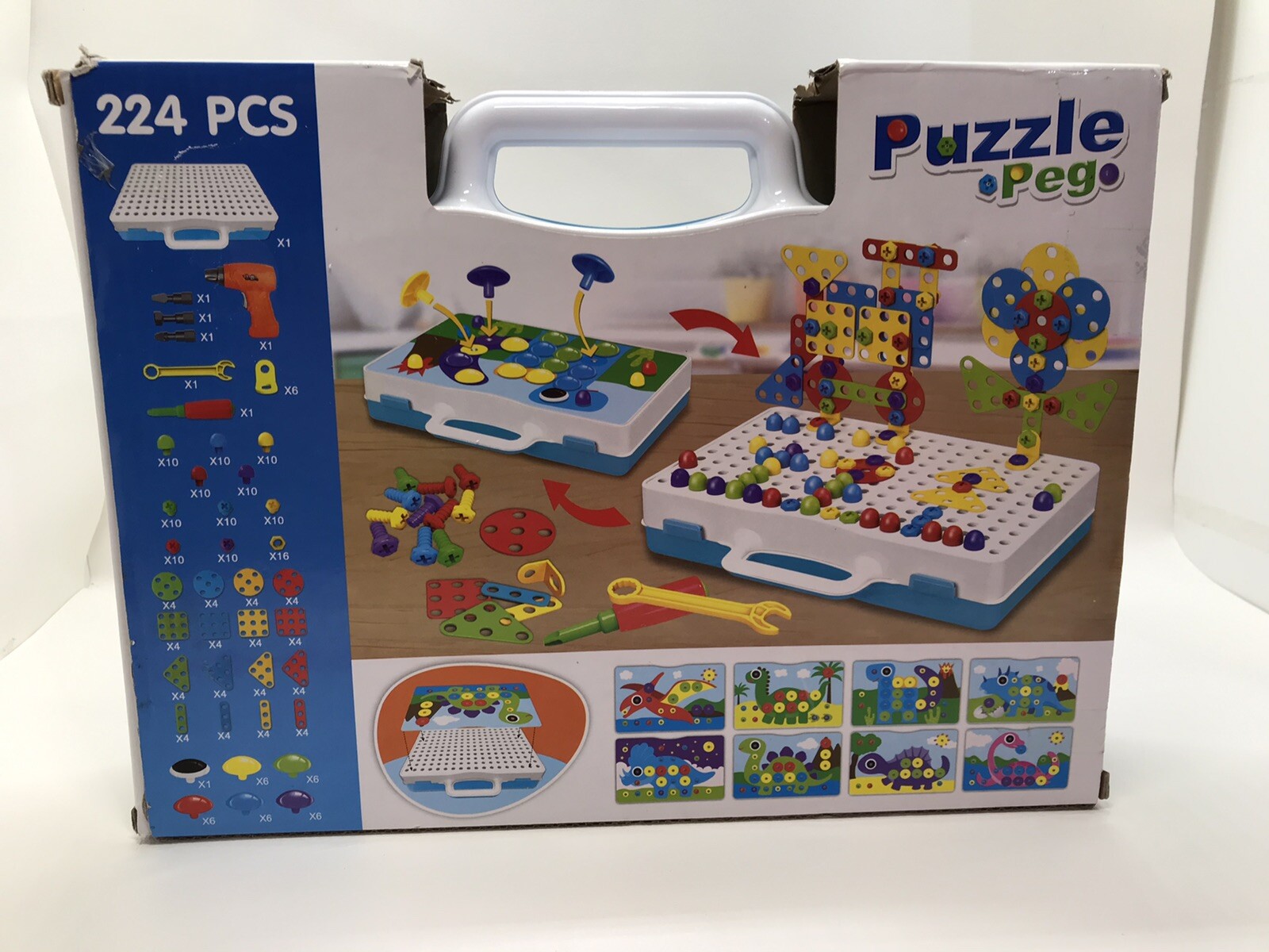 Haifeng 224 Pieces Creative Mosaic Drill Set for Kids, DIY Drill Puzzle Educatio