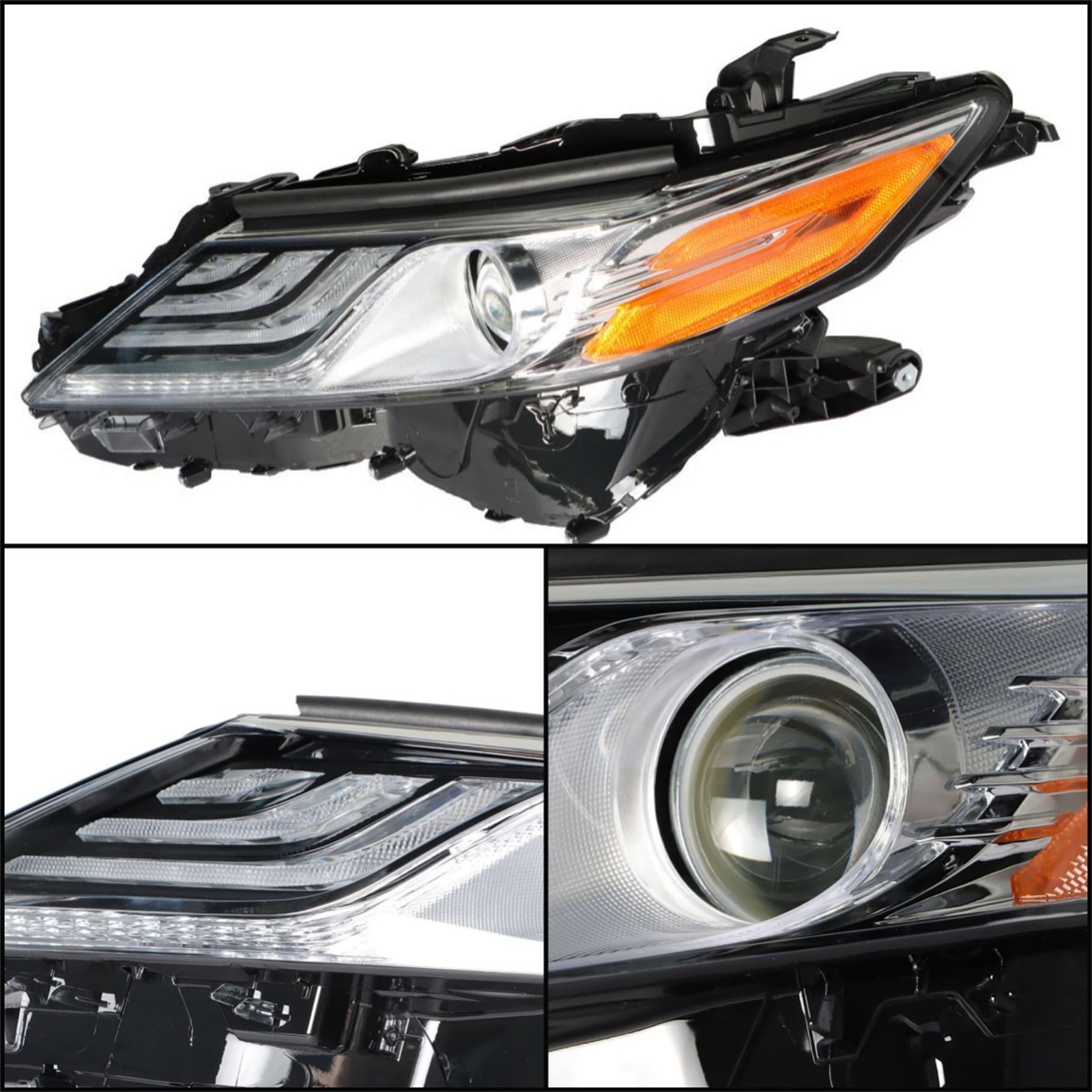 Headlight Black Housing Assembly Clear Lens Headlights Left Side Replacement …