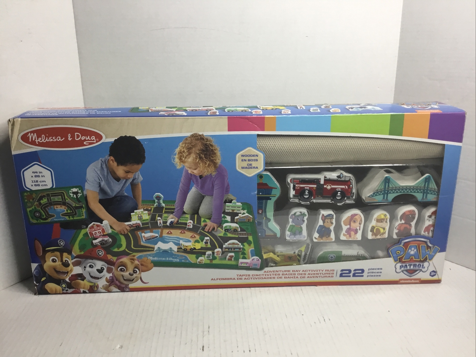 Melissa & Doug Paw Patrol Adventure Bay Activity Rug Set 44X26” Play Mat 22 Pcs.