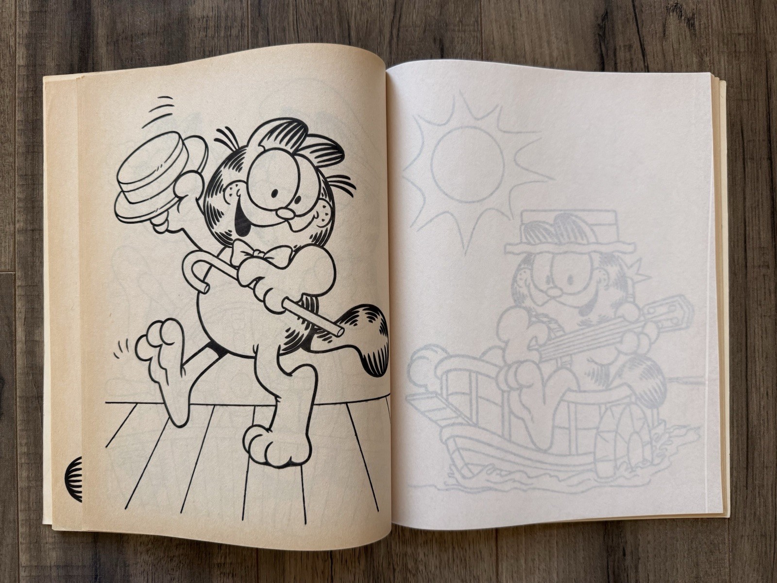 Golden GARFIELD Activity Book LOT Trace & Color Paint ‘N’ Marker With Water Cat