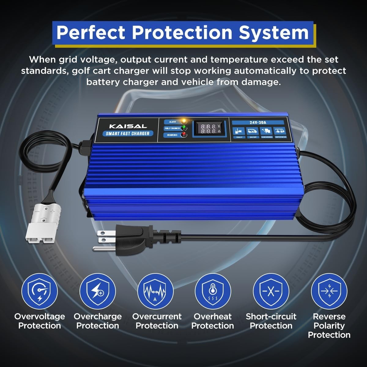 Forklift Battery Charger 24V 30A Smart 24 Volt Charger 900W Fully-Auto LCD