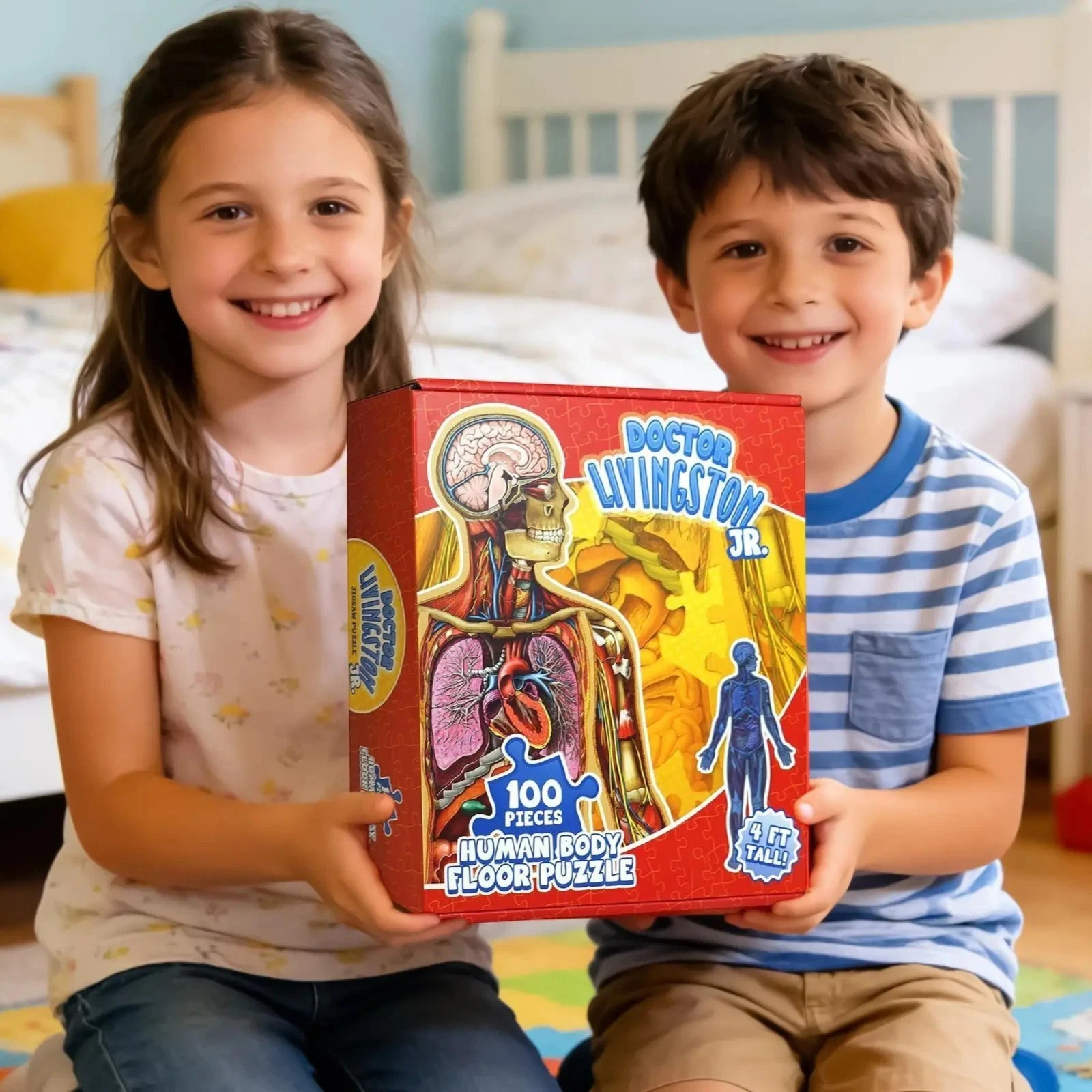 Human Anatomy 100 Piece Floor Jigsaw Puzzle, Unique Educational Science for Kids