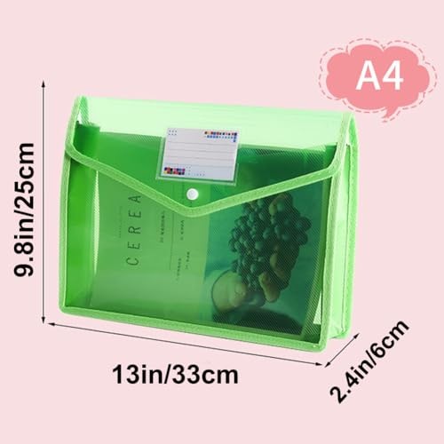 Plastic File Folder A4 Size Expandable Poly Envelopes Horizontal,10 Pack