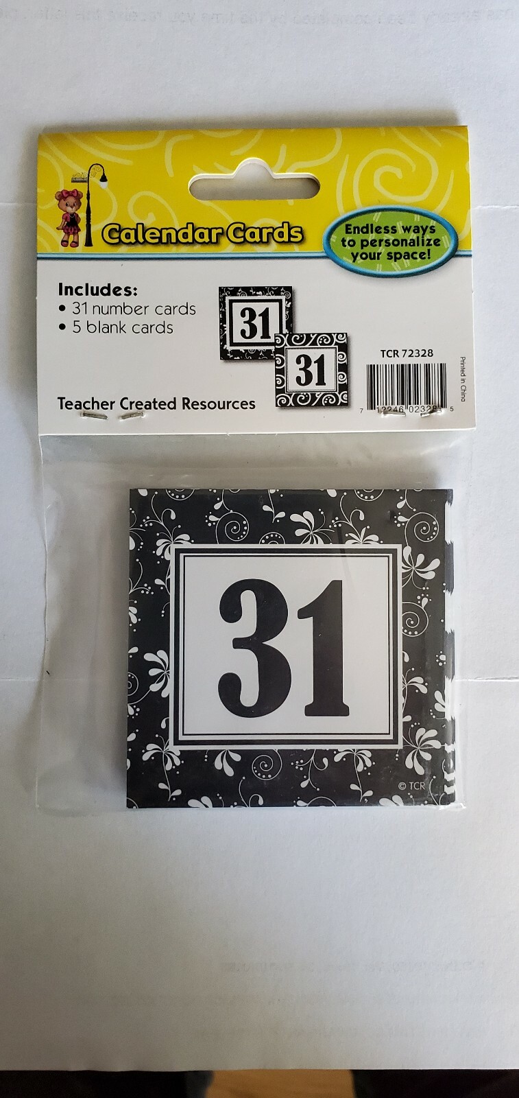 Teacher Created Resources Black-boardered Eclectic-Design Double-Sided Calendar