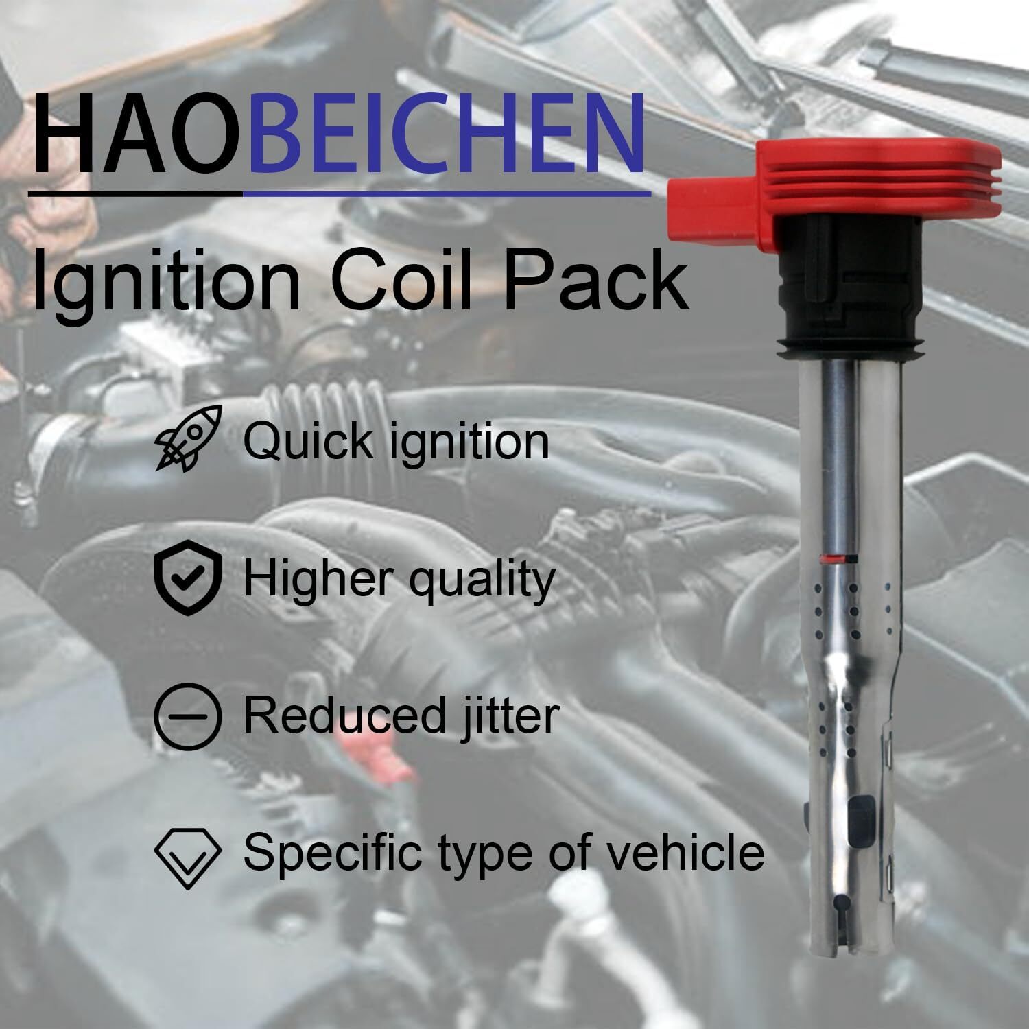 Set of 4 Ignition Coil Pack Compatible with Audi A3 A4 A5 A6 Q5 SQ5 Q7 S4 S5 TT