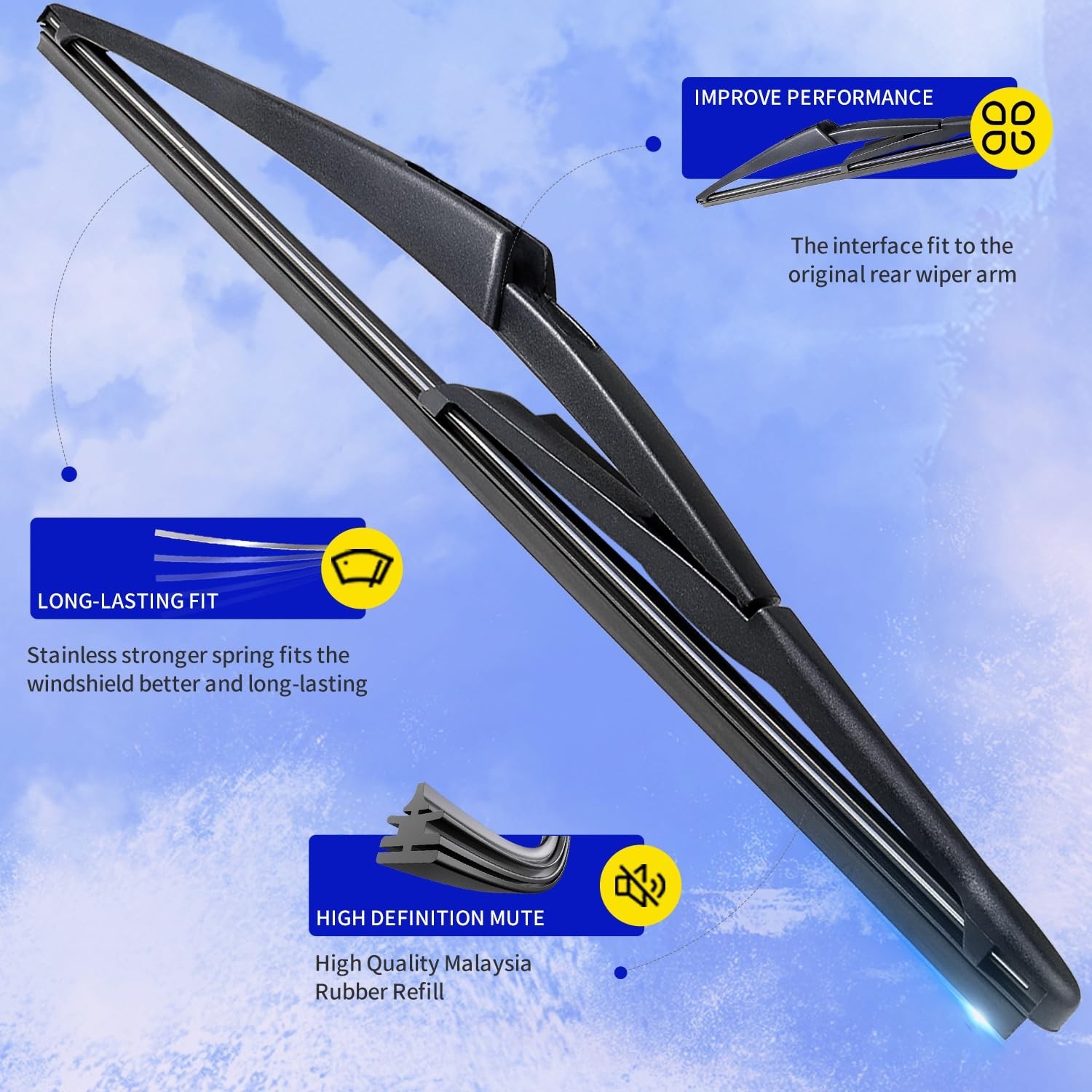 12″ Rear Wiper Blade, Back Windshield Wiper Blades Replacement For Infiniti Q…