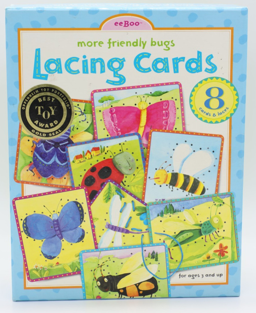 eeBoo “More Friendly Bugs” Lacing Cards