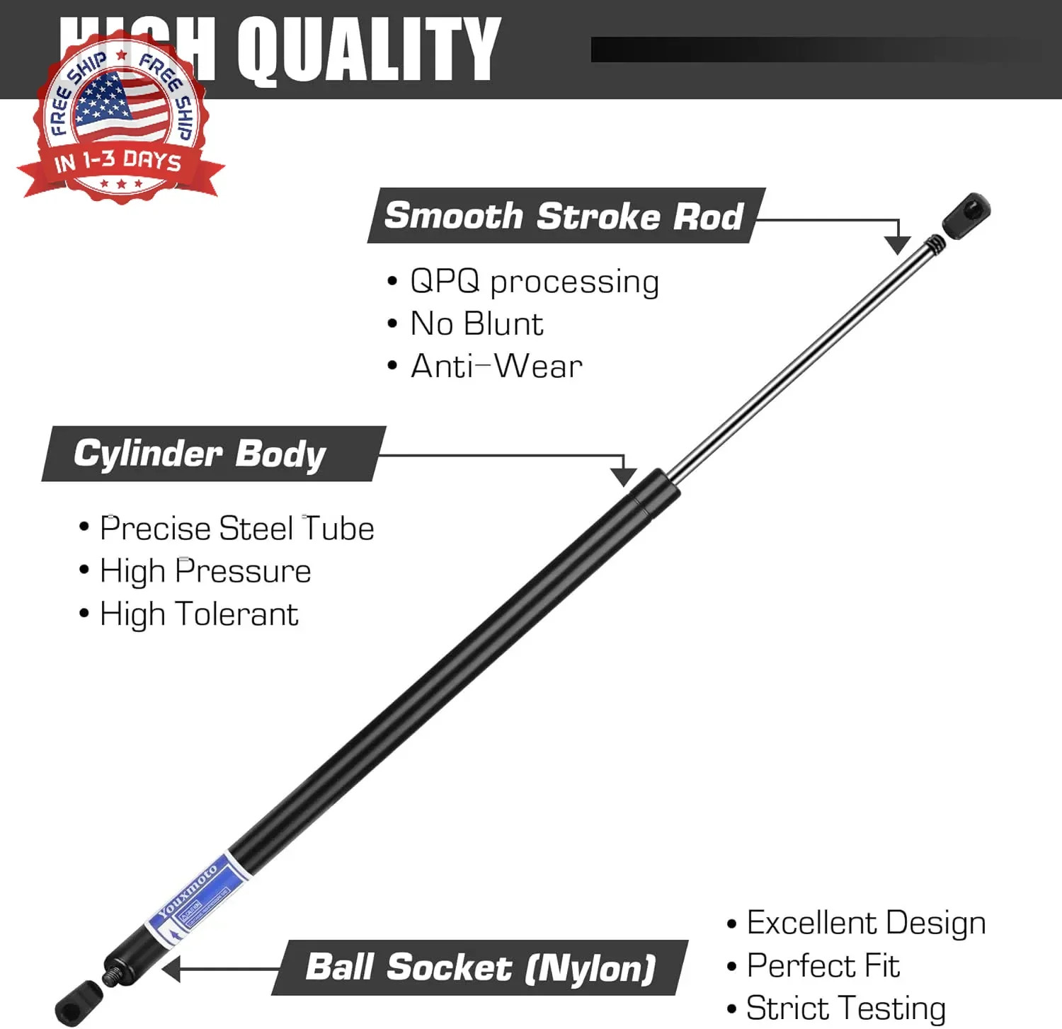Rear Trunk Struts Lift Support Shocks Fit for Dodge Challenger 2008-2018, Strut