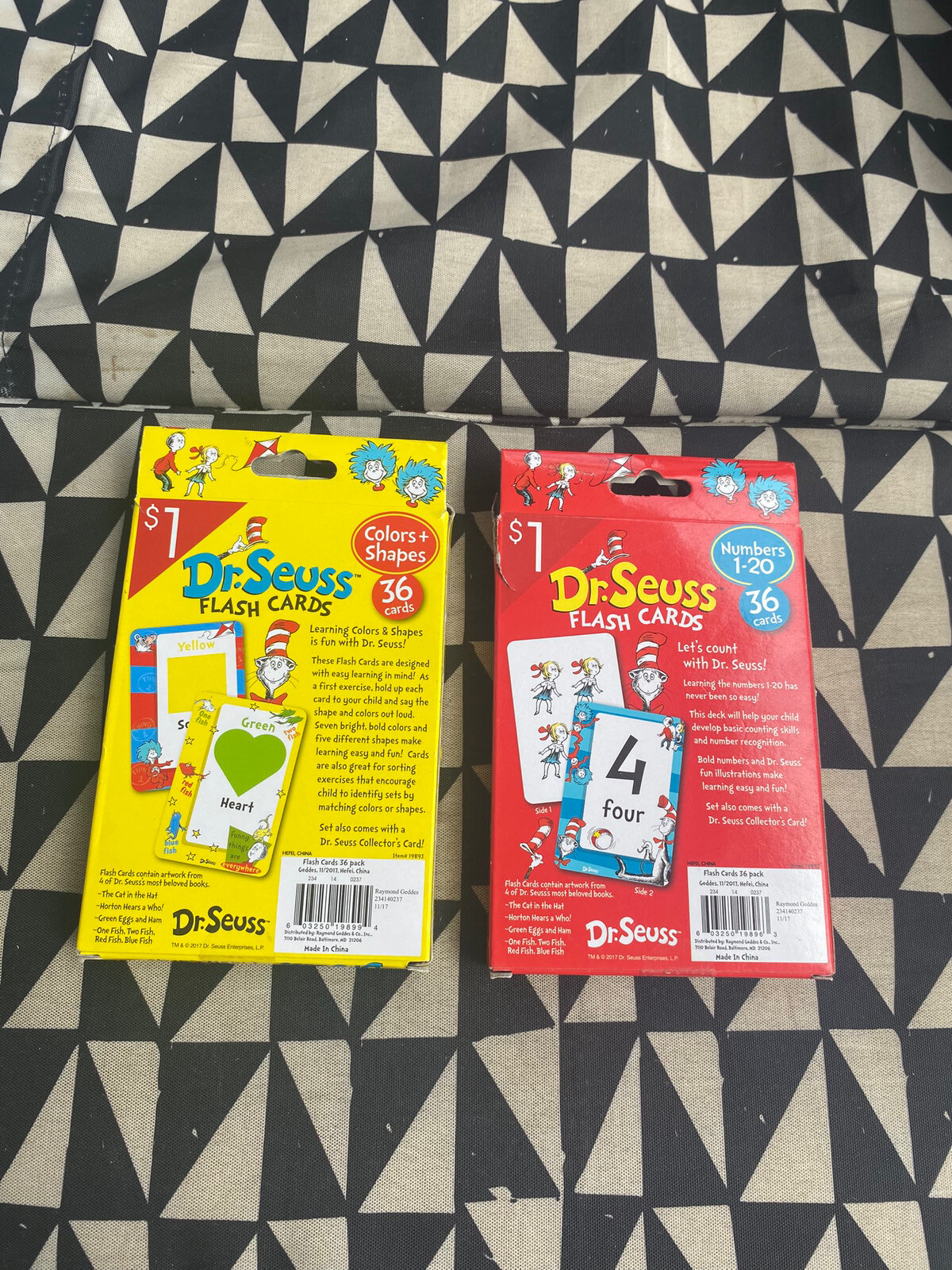 Geddes Dr Seuss Flash Clards Colors and Shapes & Numbers – Lot Of 2