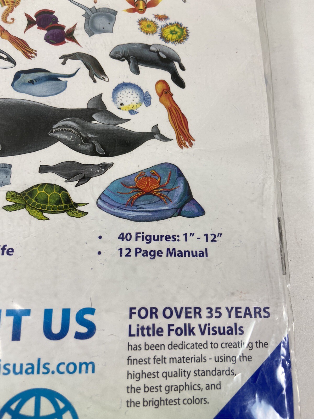 NEW Little Folk Visuals Pre-Cut Sea Life, 40 Colorful Pieces