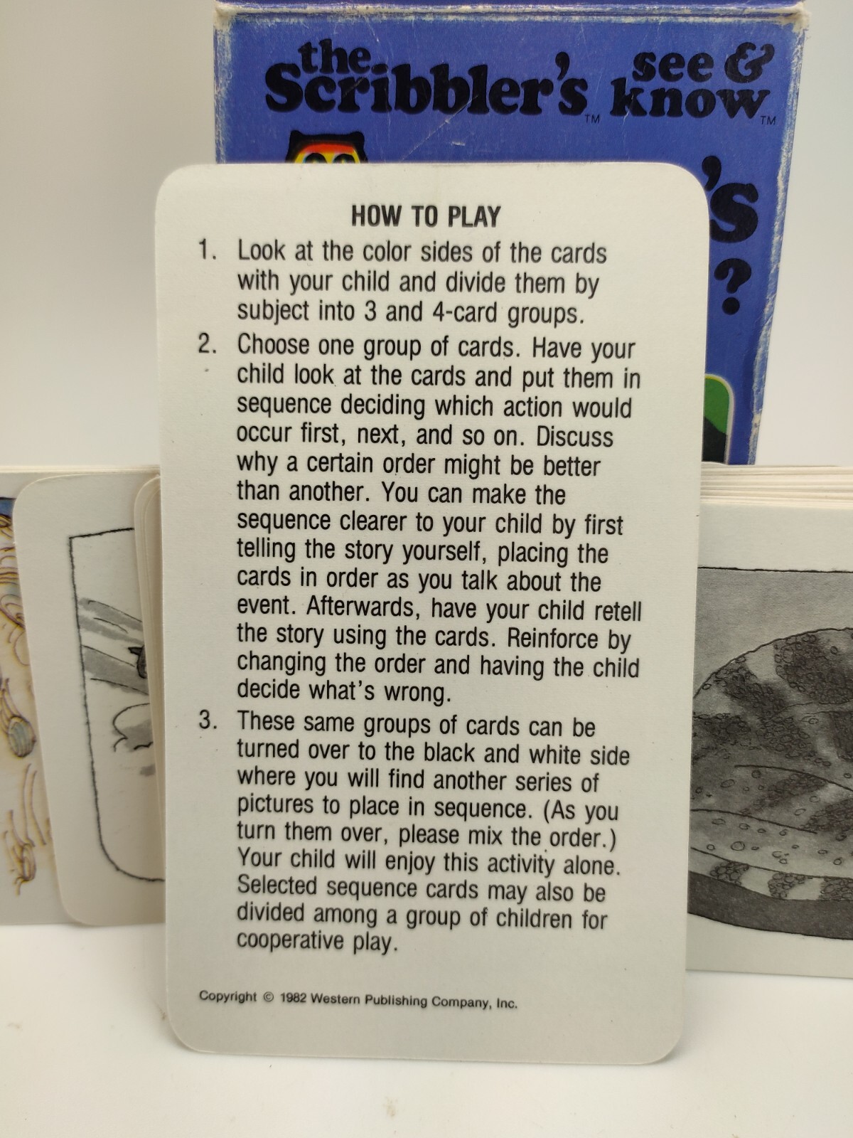Vintage The Scribbler’s What’s Next? Preschool Activity Cards See & Know