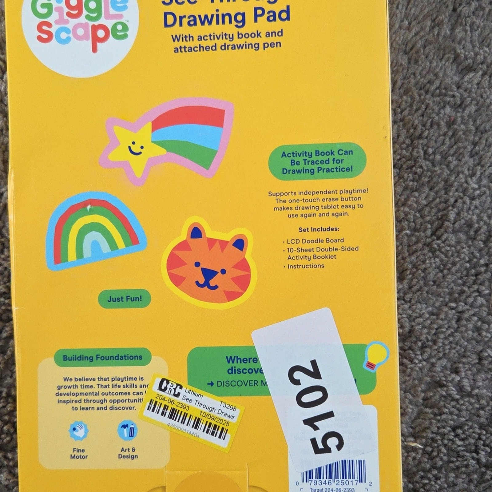 GiggleScape See-Through Drawing Pad Kids tracing Tablet Art Toy ages 3+