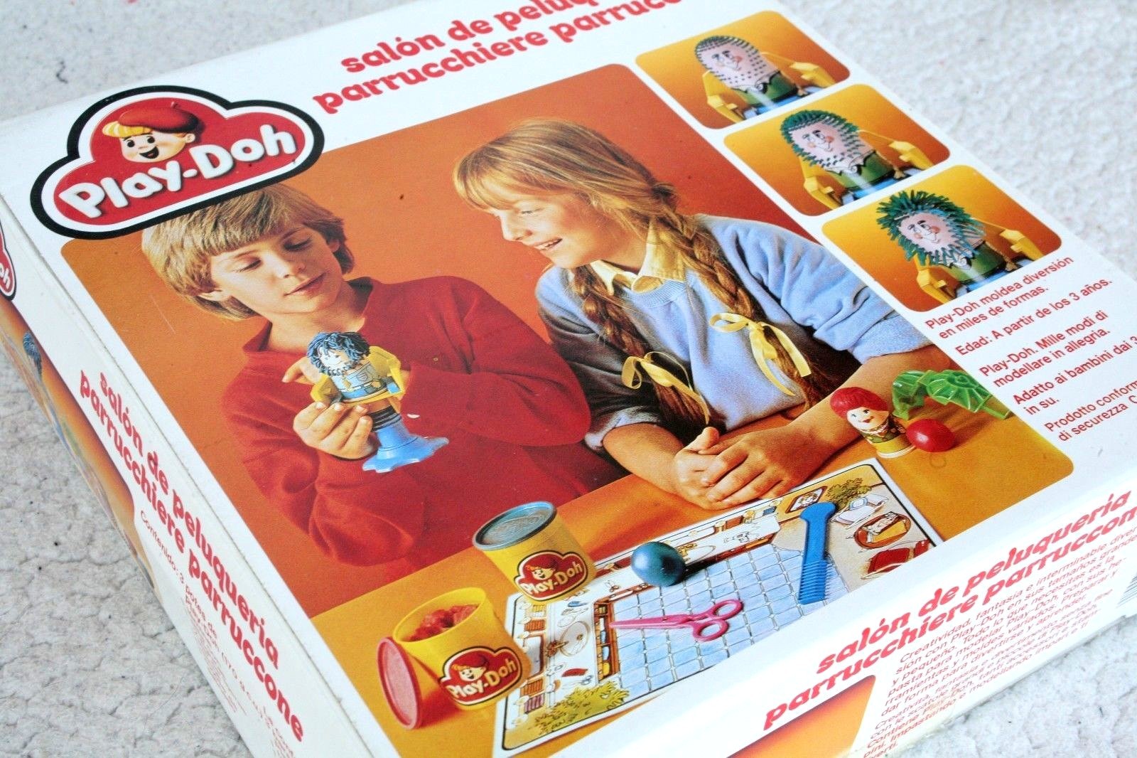 PLAY-DOH: HAIRDRESSING, 1984!!! SALÓN DE PELUQUERÍA. BRAND NEW IN BOX, OLD STOCK