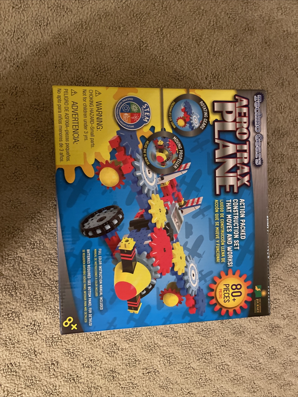 Techno Gears Aero Trax Plane STEM Product 80+ Pieces Toy 6+ Box Gift New