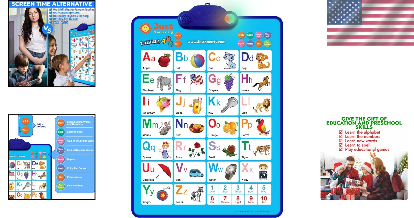 Interactive ABC & 123 Music Poster for Toddlers | Engaging Learning Wall Chart