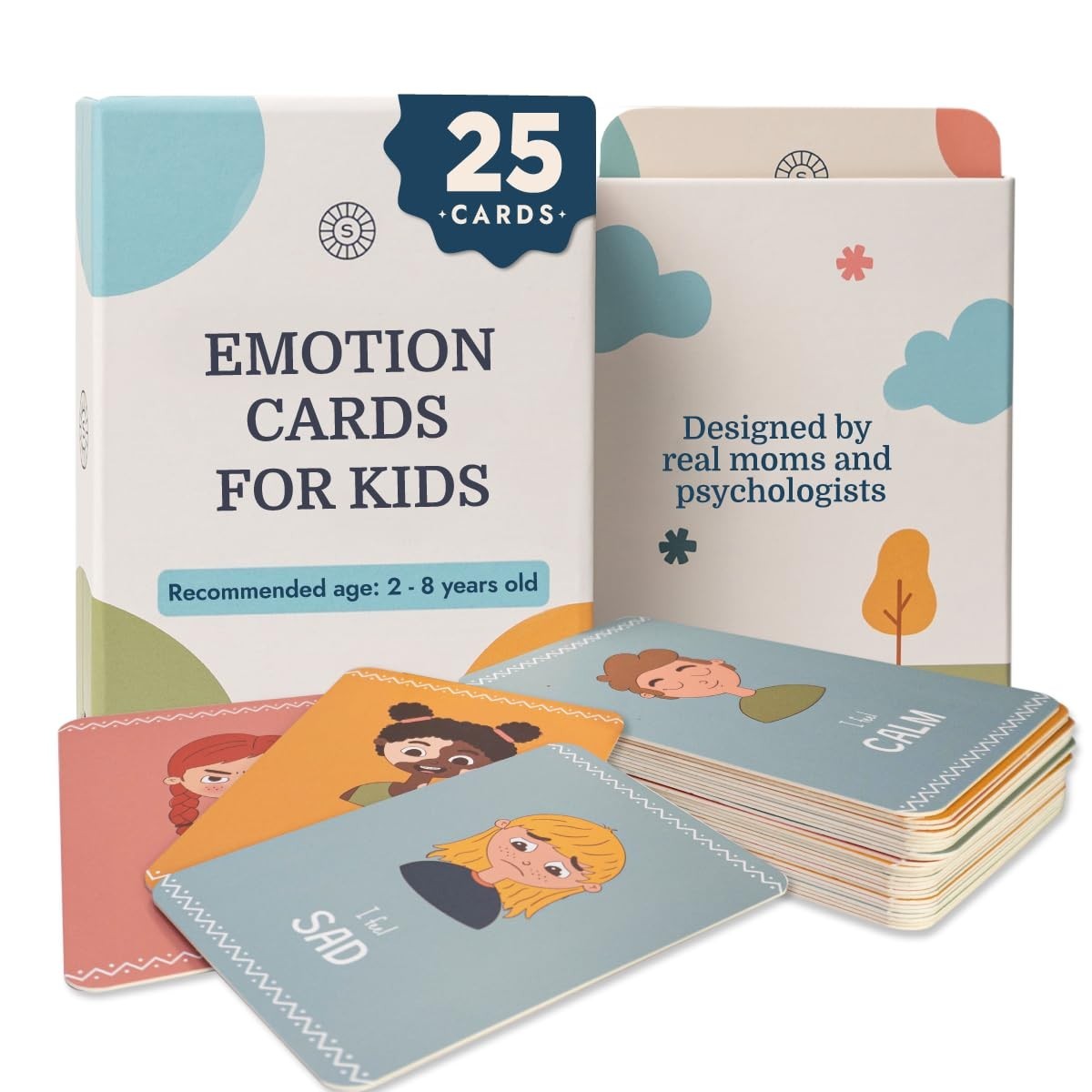 Emotion Flashcards for Toddlers – 25 Cards to Identify Feelings – Fun Illustrati
