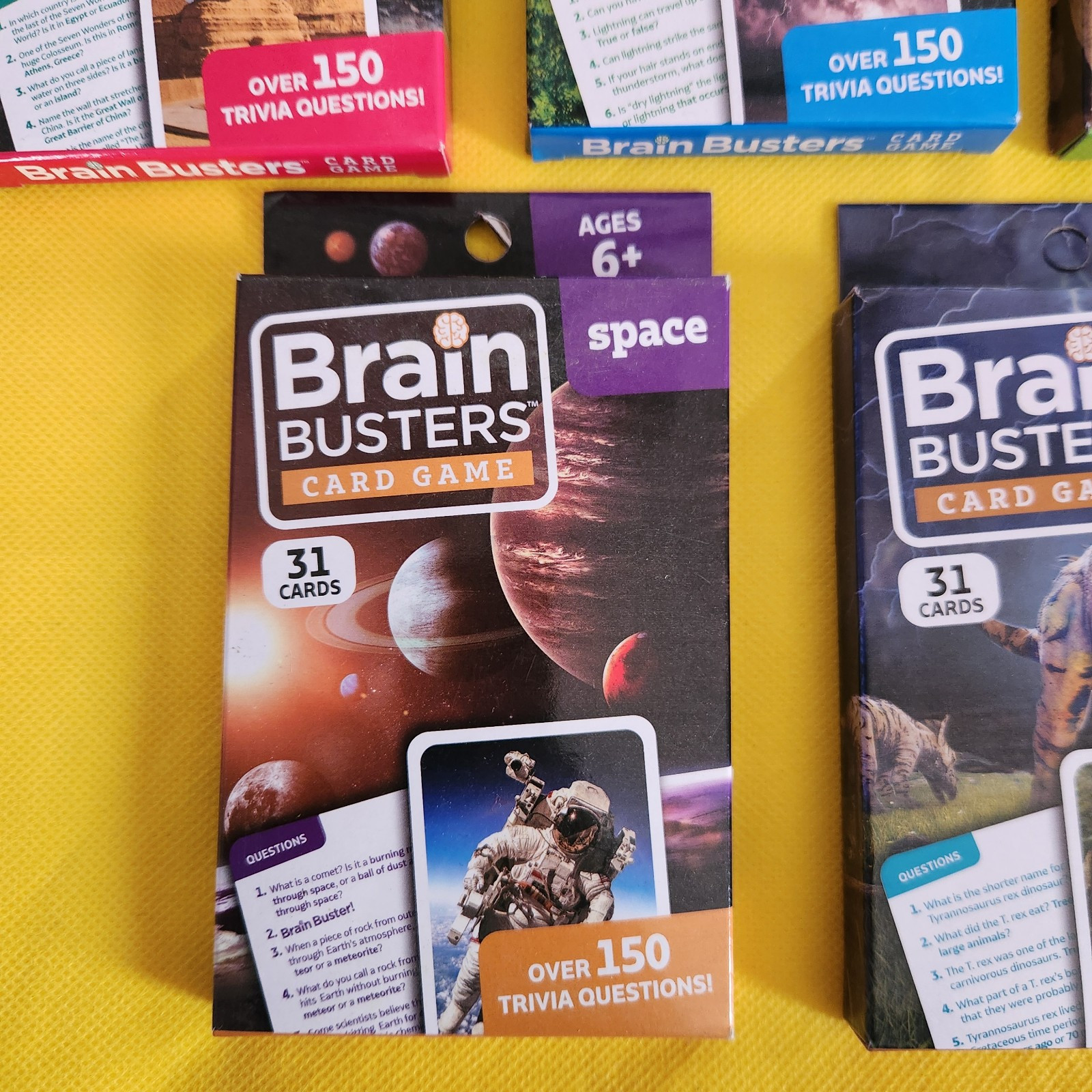 Brain Busters Gaming Cards – Space, -Geography,Dinosaurs, Nature,Creepy Crawlies