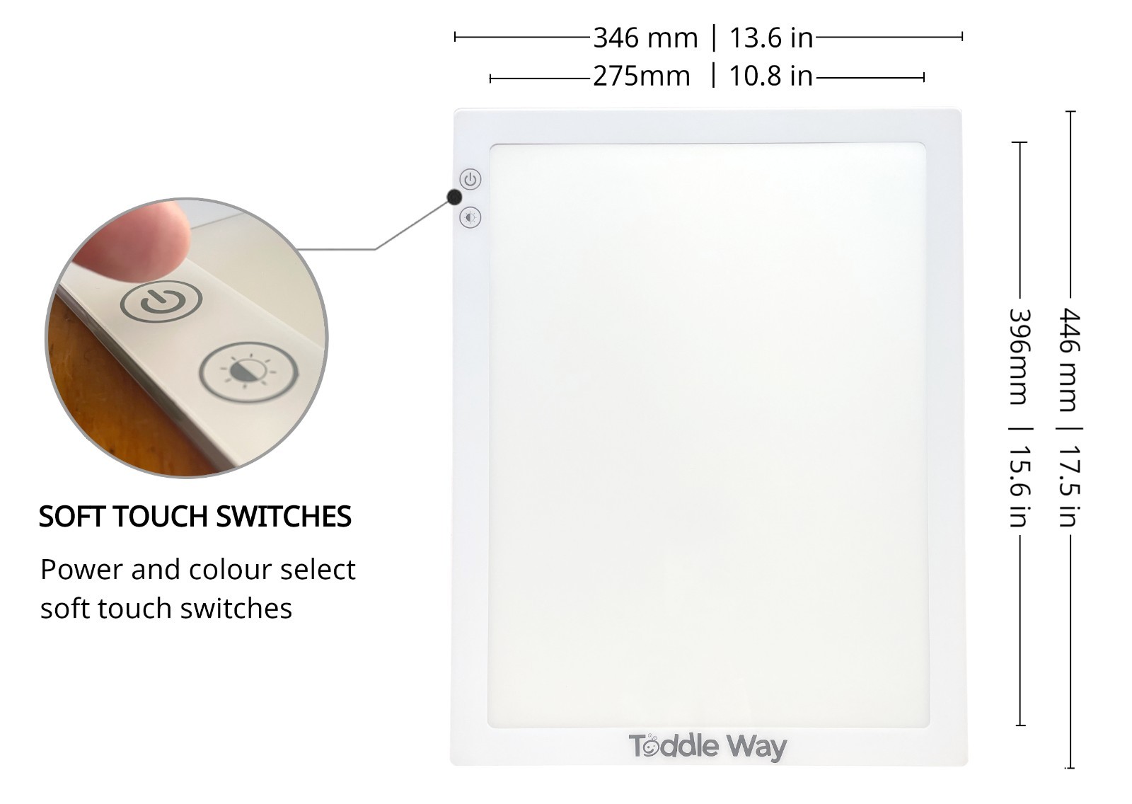 Toddle Way A3 RGB LED LightPad Insert for IKEA Flisat Table Sensory Toy Tracing