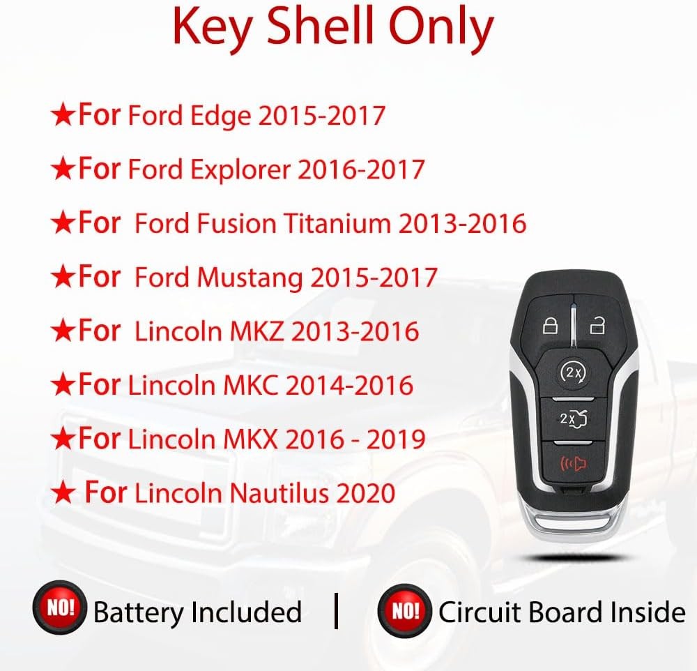 MechanMagic Smart Key Fob Shell Case Cover Replacement Fit for Ford F150 Explore
