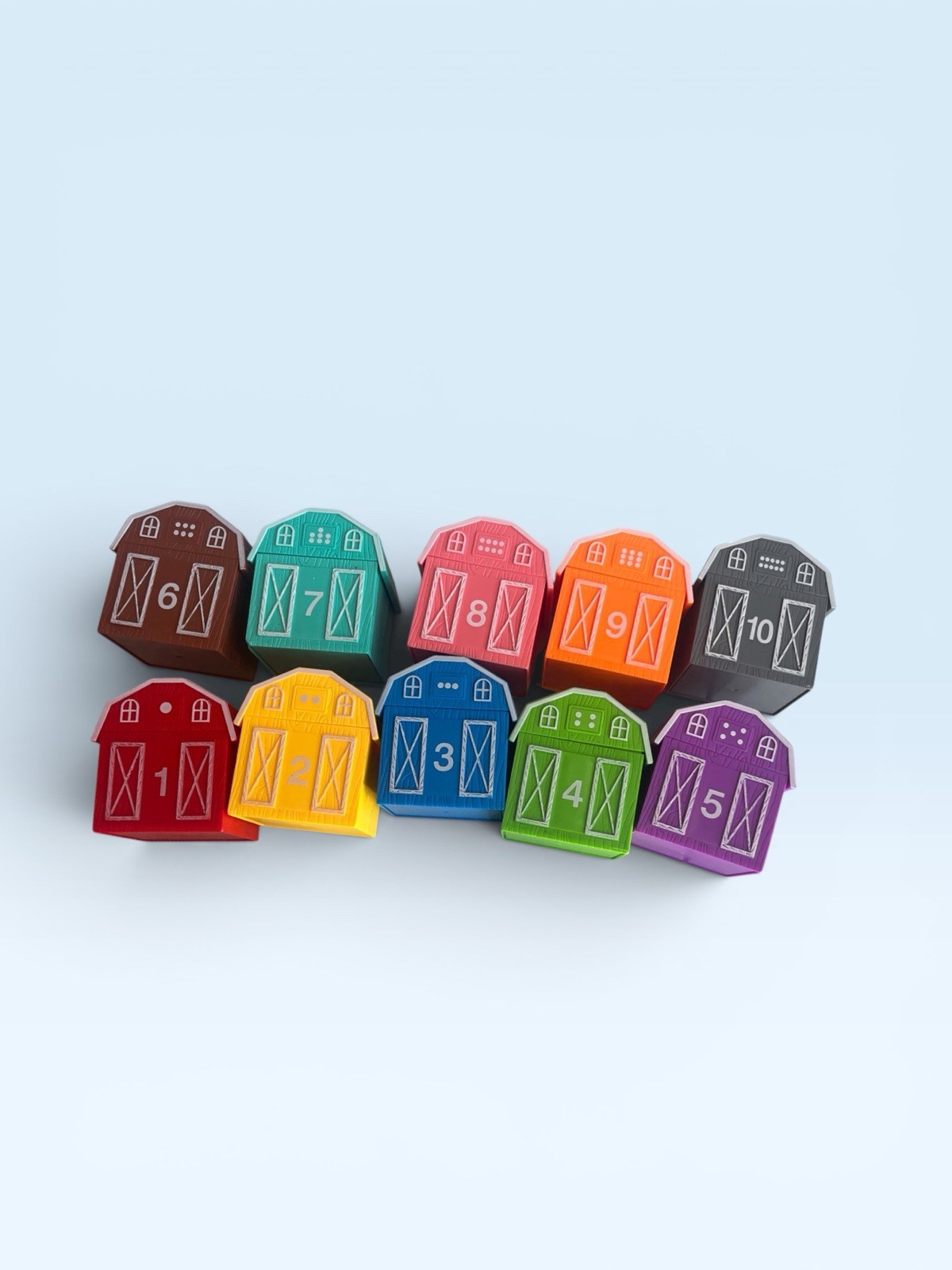 10 Pc Barns Montessori Learning Toys Toddlers Counting Colors No Animals