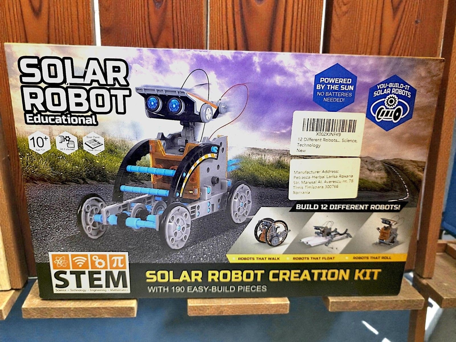 12-in-1 Solar Robot Kit STEM Science Building Toy 190 Pieces Educational NEW