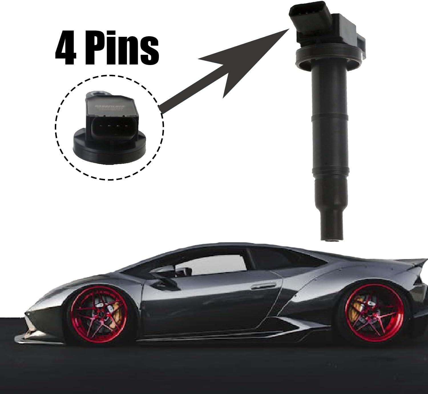 Ignition Coil Pack Set of 4 Compatible with Camry/Matrix/RAV4/Solara/Highlander