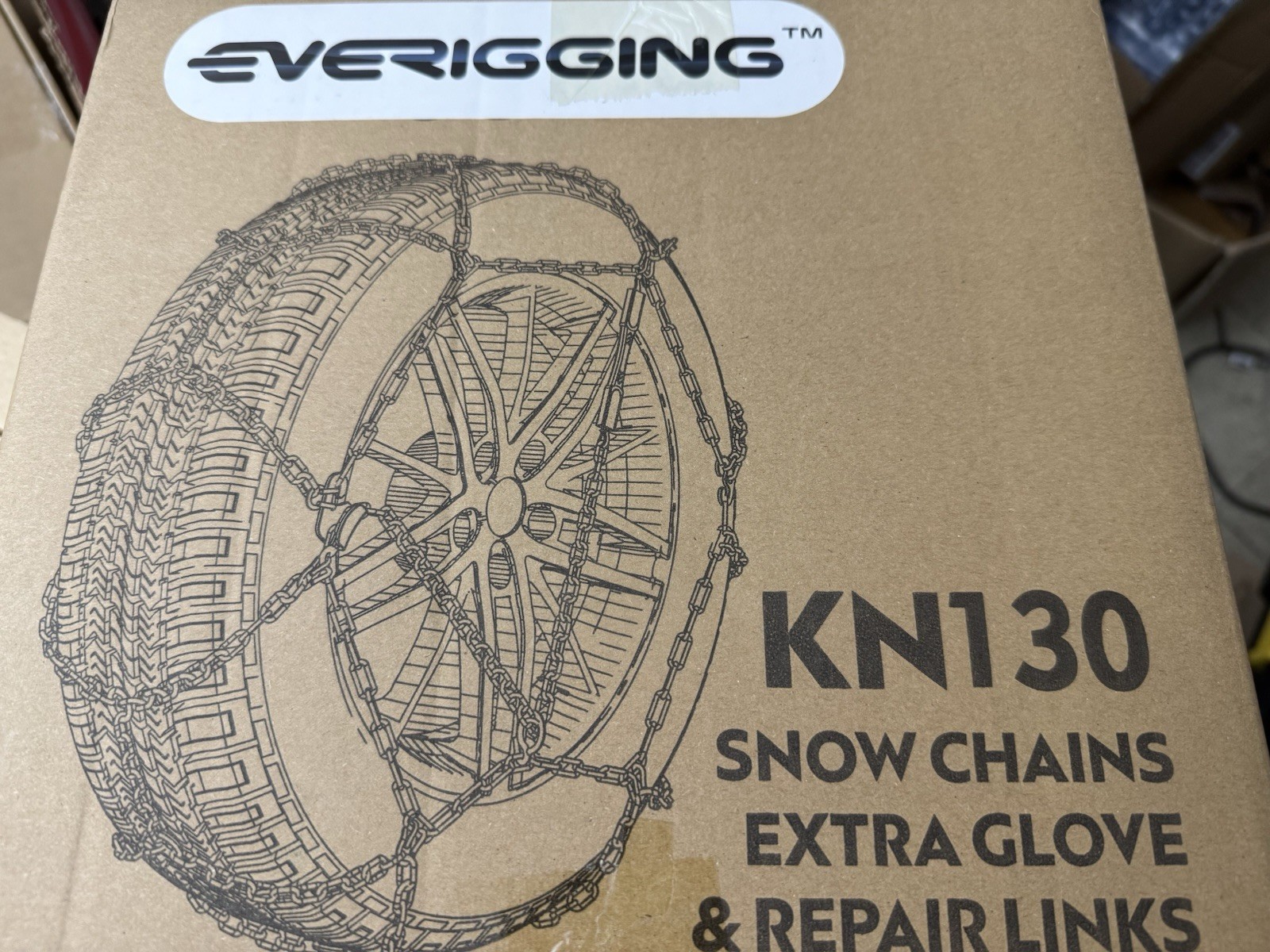 Snow Tire Chains for Car SUV Pickup Trucks,Emergency Tire Chain, KN130, Set of 2