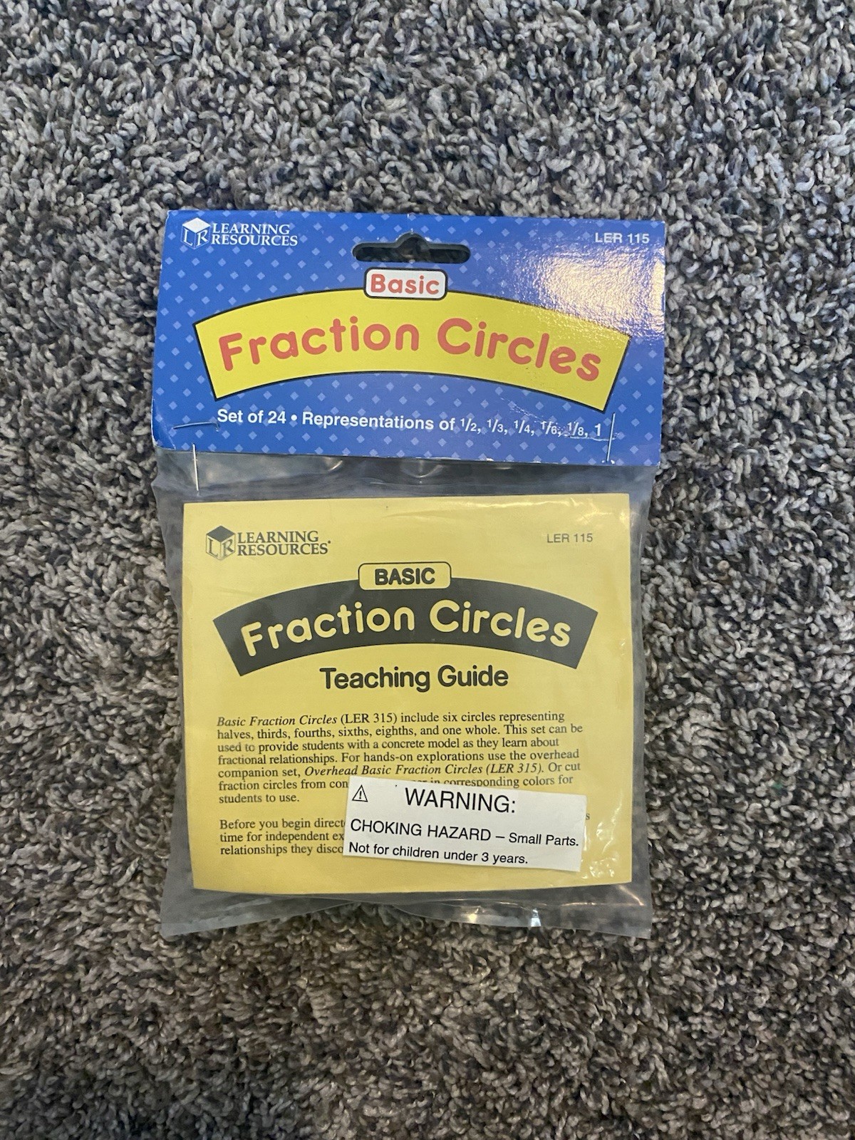 Fraction Circles Set of 24 Representations of 1/2, 1/3, 1/4, 1/6, 1/8, & 1
