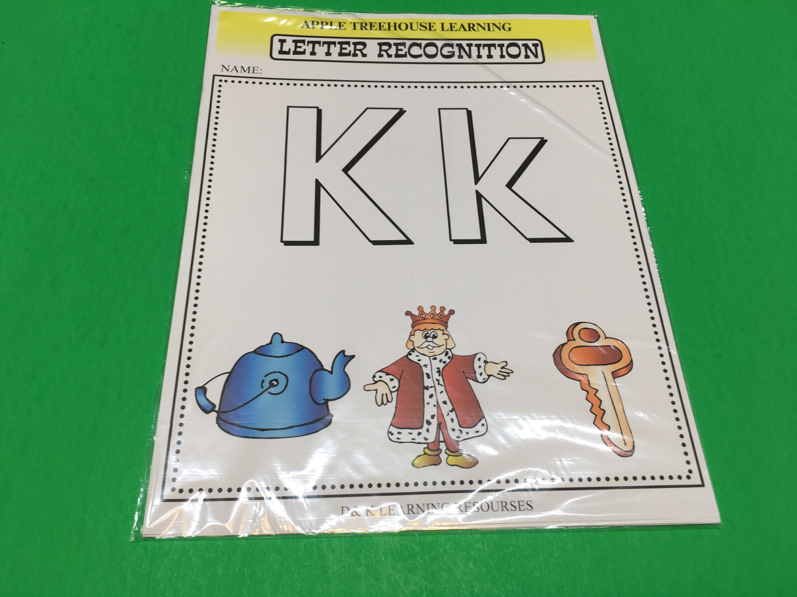 Letter Kk – Apple Treehouse Worksheets – Preschool Teaching supplies 20pgs