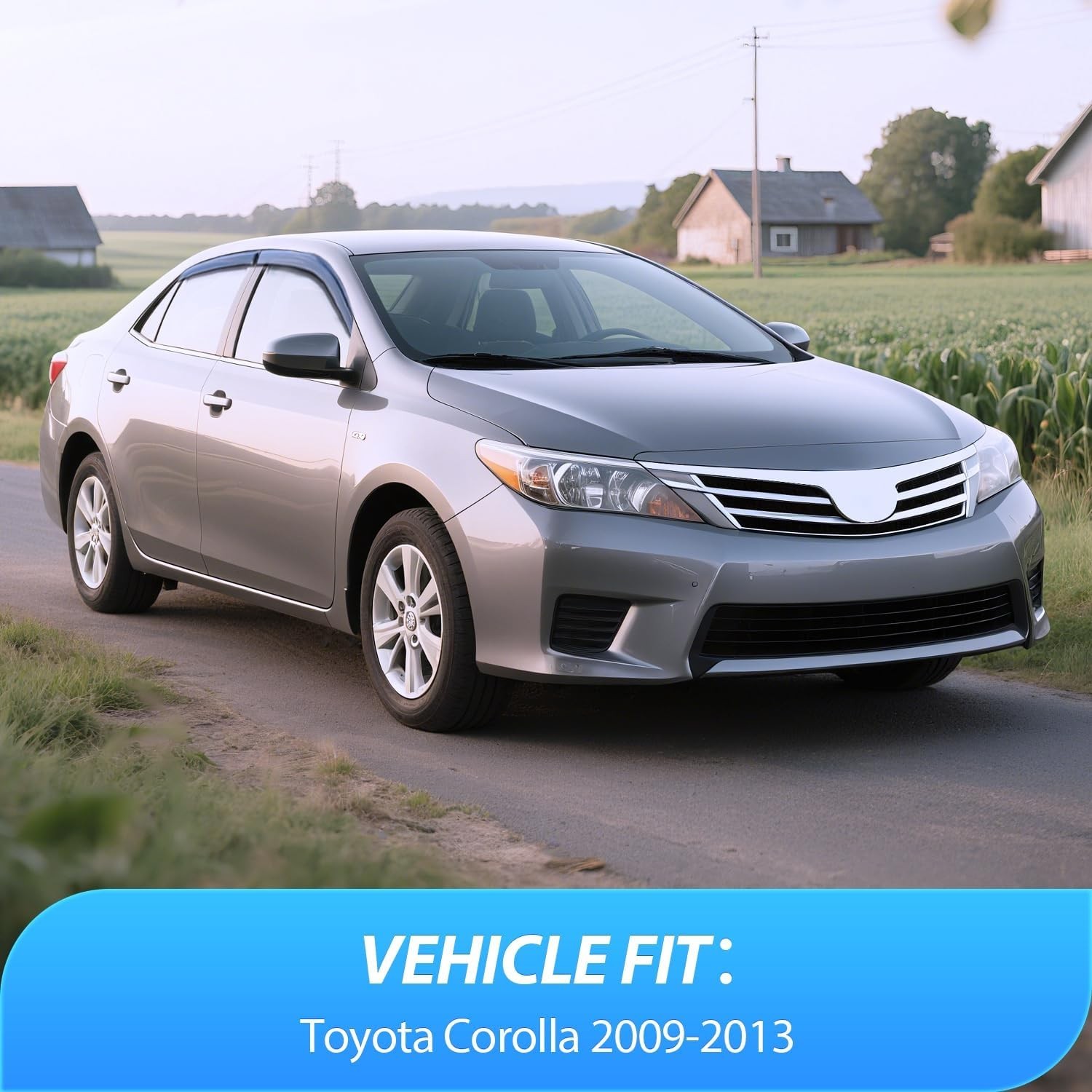 Window Rain Guards for Toyota Corolla 2009 2010 2011 2012 2013, Out-Chan