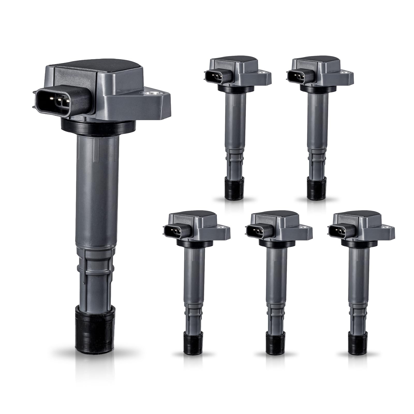 ENA Set of 6 Ignition Coil Pack 3.5L 3.7L V6 2001 2002 6 Black Coils