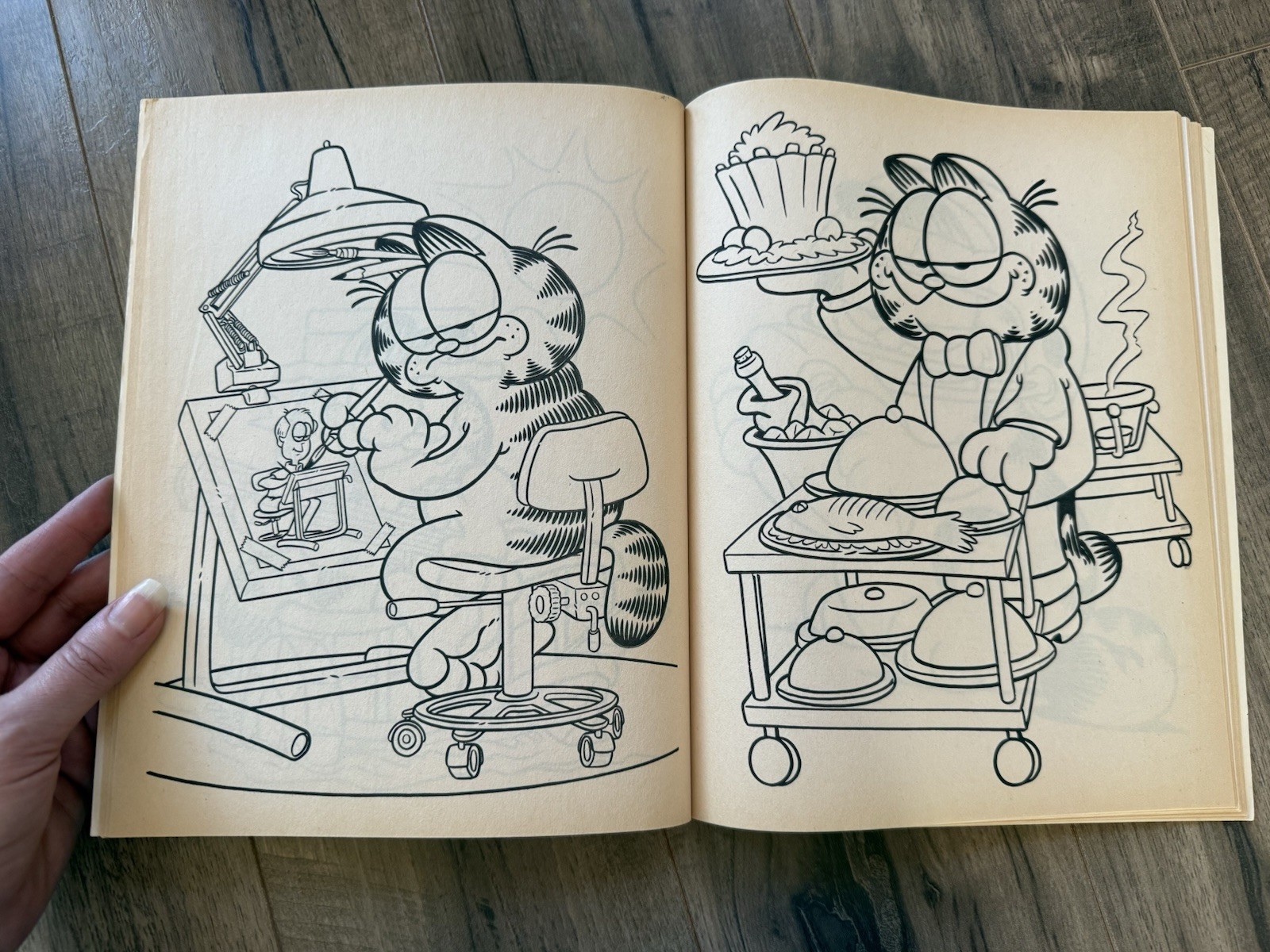 Golden GARFIELD Activity Book LOT Trace & Color Paint ‘N’ Marker With Water Cat