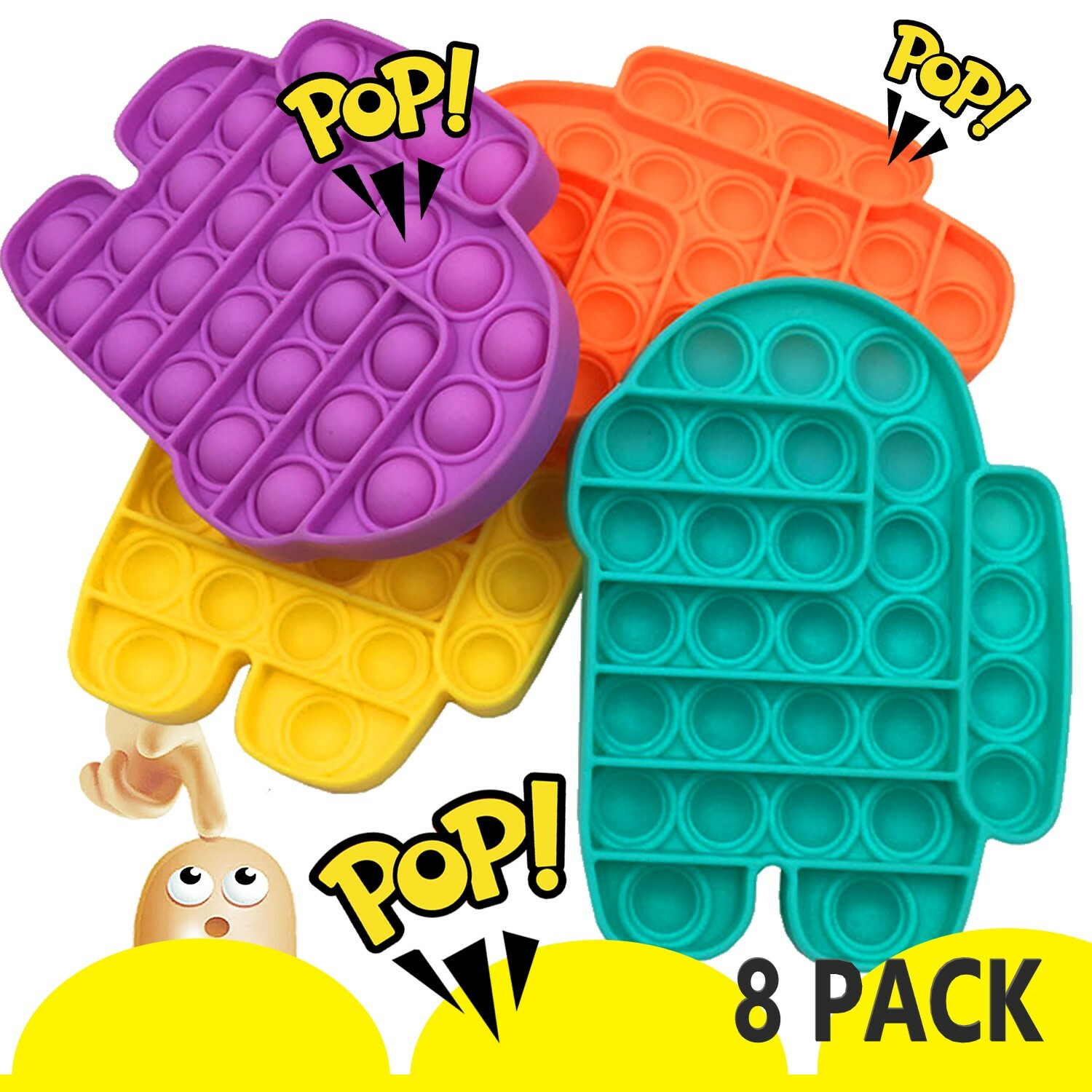 AMONG US PUSH POP SILICONE SENSORY FIDGET TOY ANTI-ANXIETY STRESS BUBBLE IT GAME