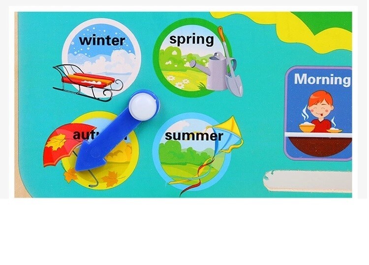 Wooden Clock Preschool Learning Calendar – Teach Kids Time, Date, and Seasons