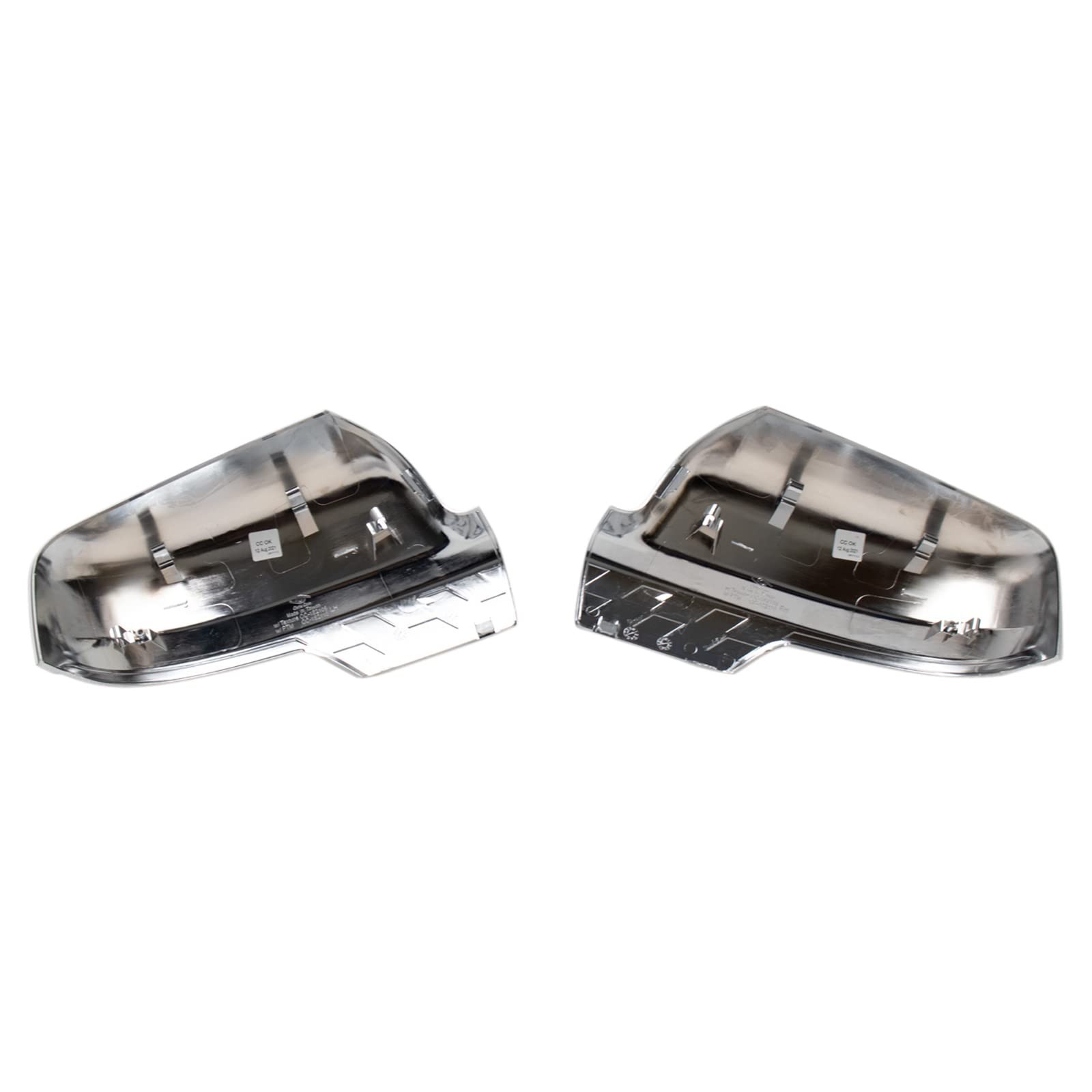 TRQ Left & Right Mirror Cap Set Chrome Turn Signal Checkered Flag Style Compa…
