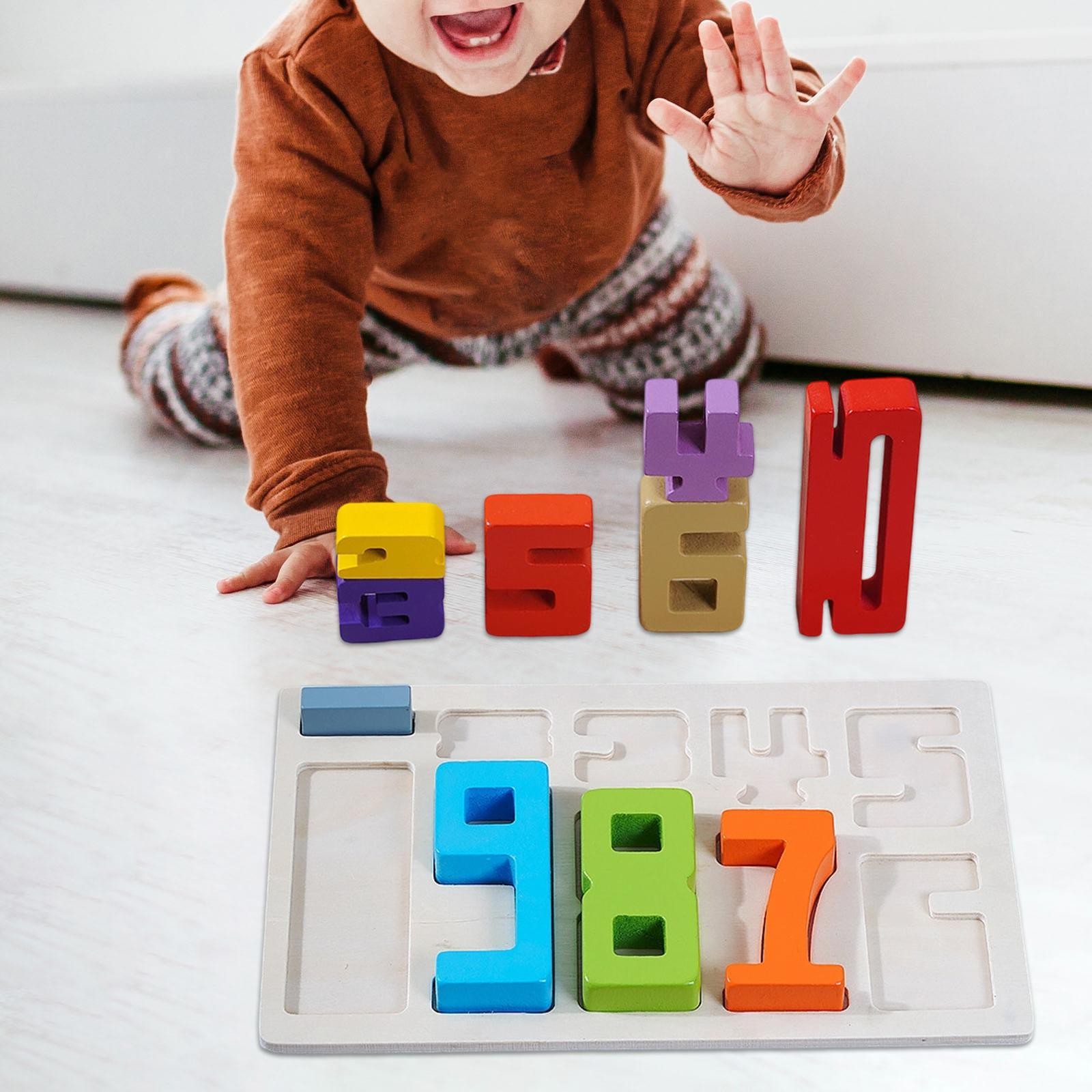 Wooden Building Blocks Math Learning Toy 1-10 Digital Blocks Toys Balance