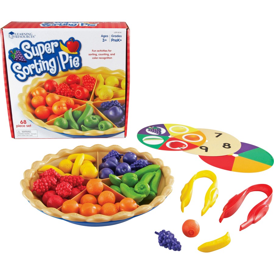 Learning Resources LER6216 Super Sorting Pie – 60 Counters, Tweezers