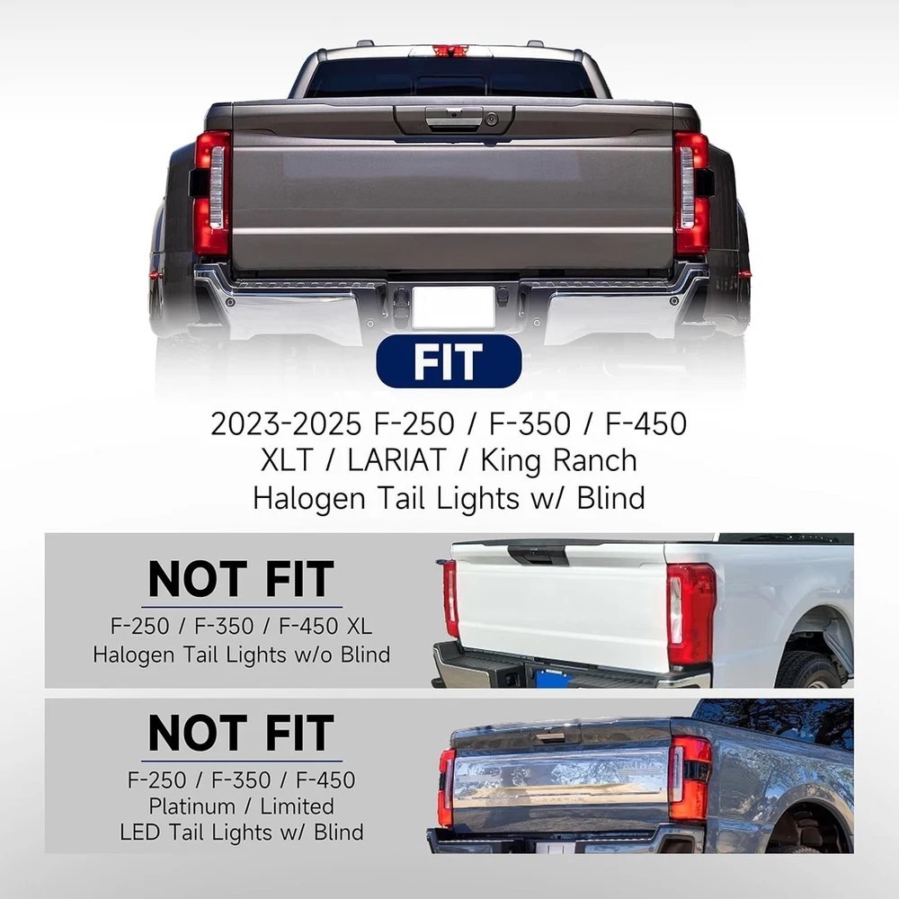 Tail Light Assembly Compatible with 2023 2024 2025 Ford F250 F350, F250 LED R…