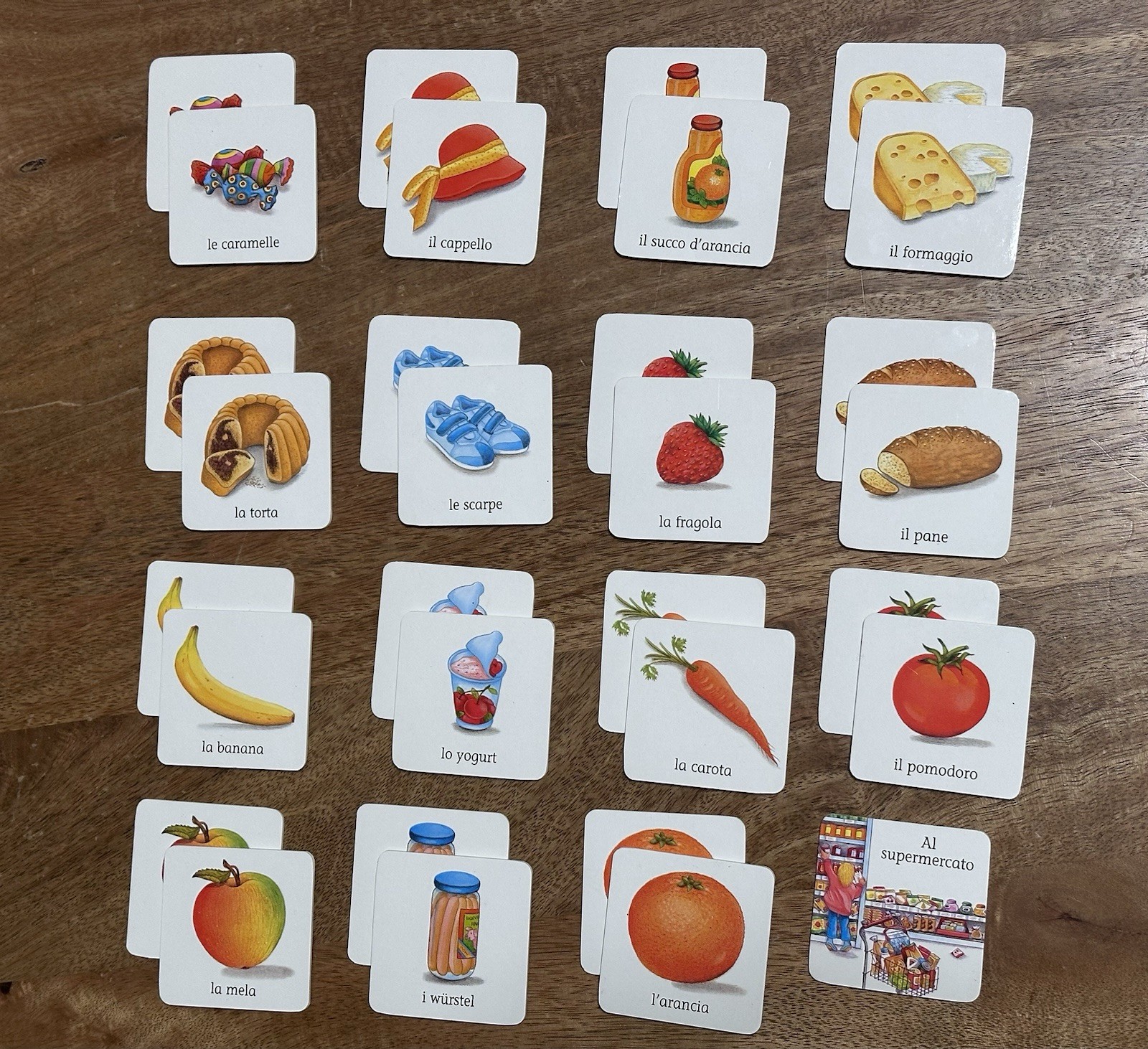 La Coccinella Italian/English Shopping Educational Card Game for Kids 4-7 Years