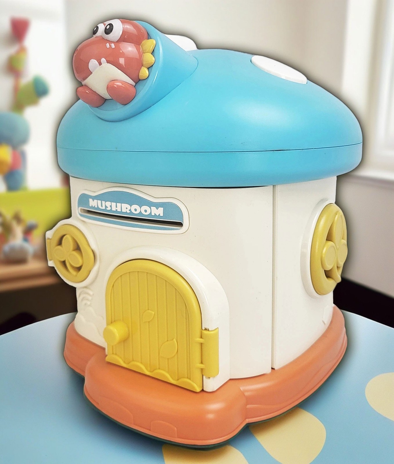 Mushroom House Piggy Bank Kids Secure Lock Money Box 2 Keys BPA Free ASTM