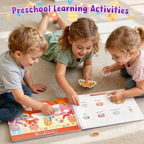 Preschool Busy Book for Toddlers 3-5, Dual-Language Learning Holidays