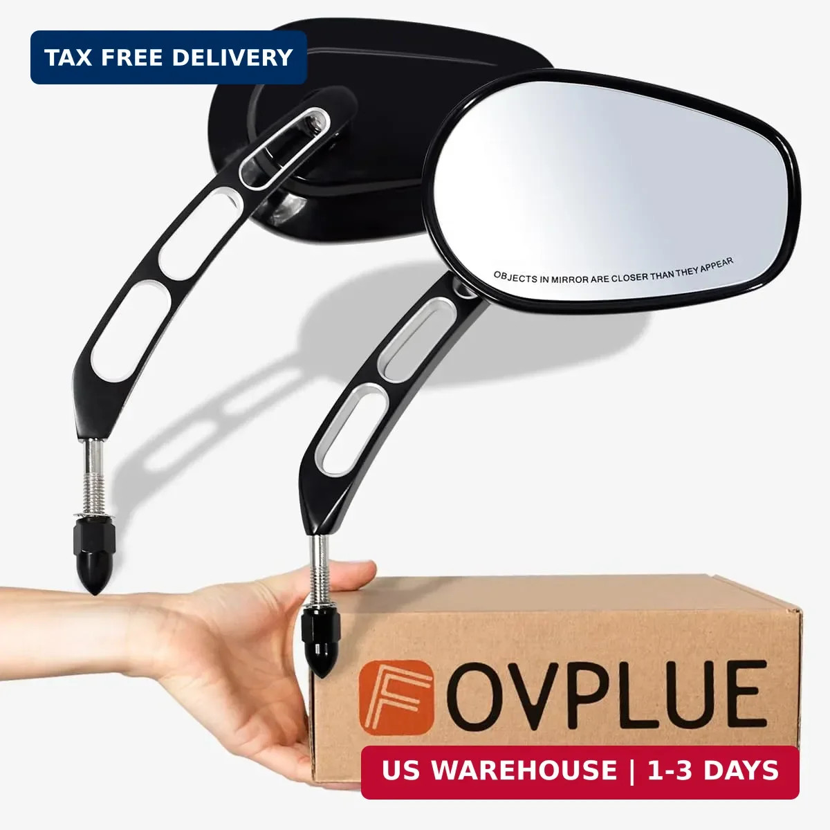 FOVPLUE Handlebar Mount Mirrors,Left & Right Side Rearview mirrors for 1982-2025