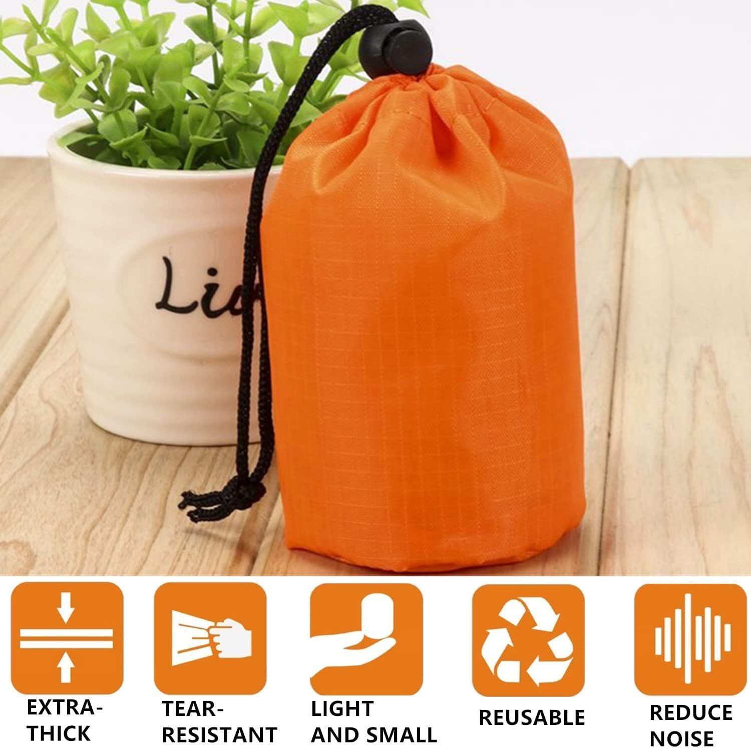 2 Pack Emergency Sleeping Bag, Mylar Emergency Blanket, Waterproof Lightweight