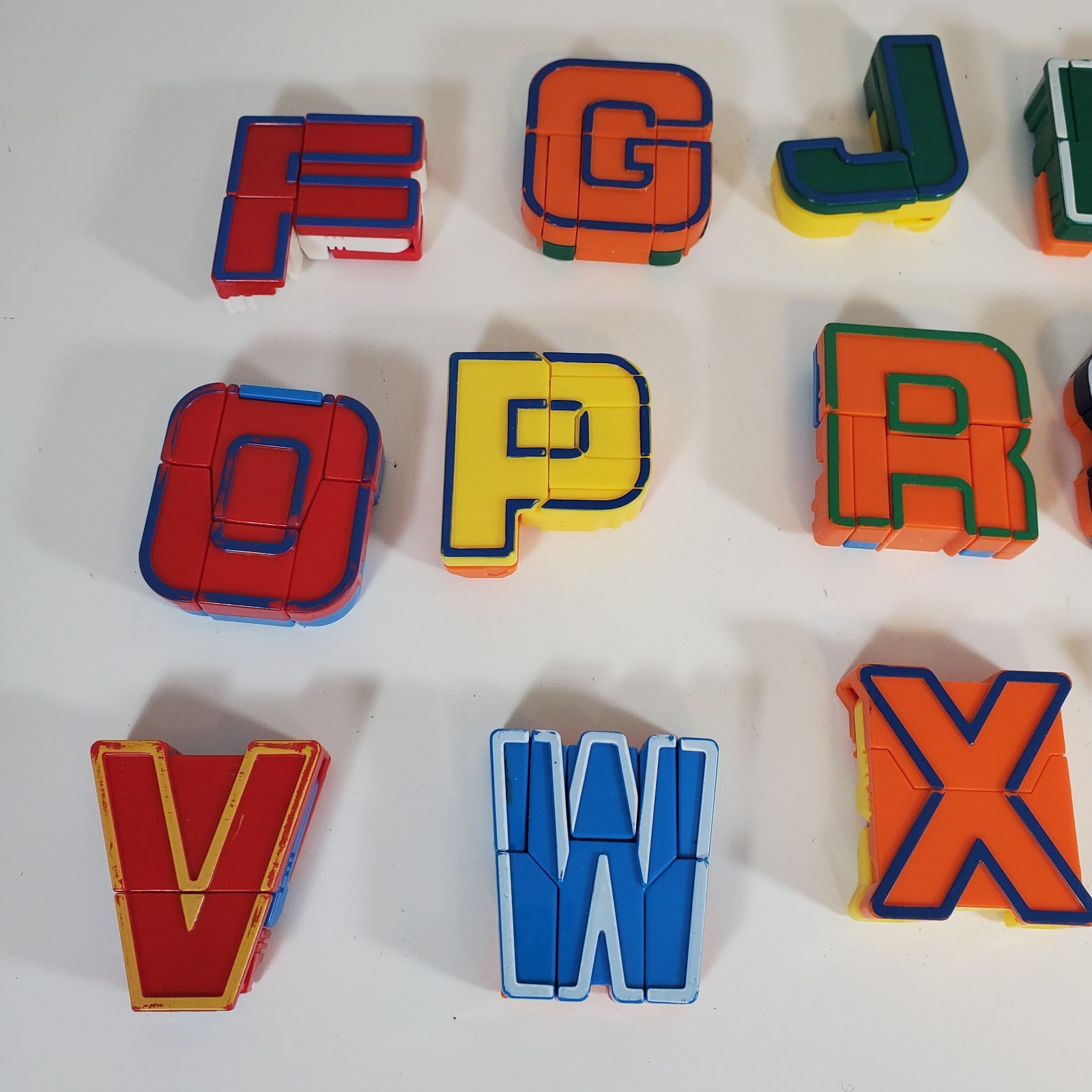 Alphabots Lot 15 Transforming Alphabet Letters Learning Toy Robots Vintage