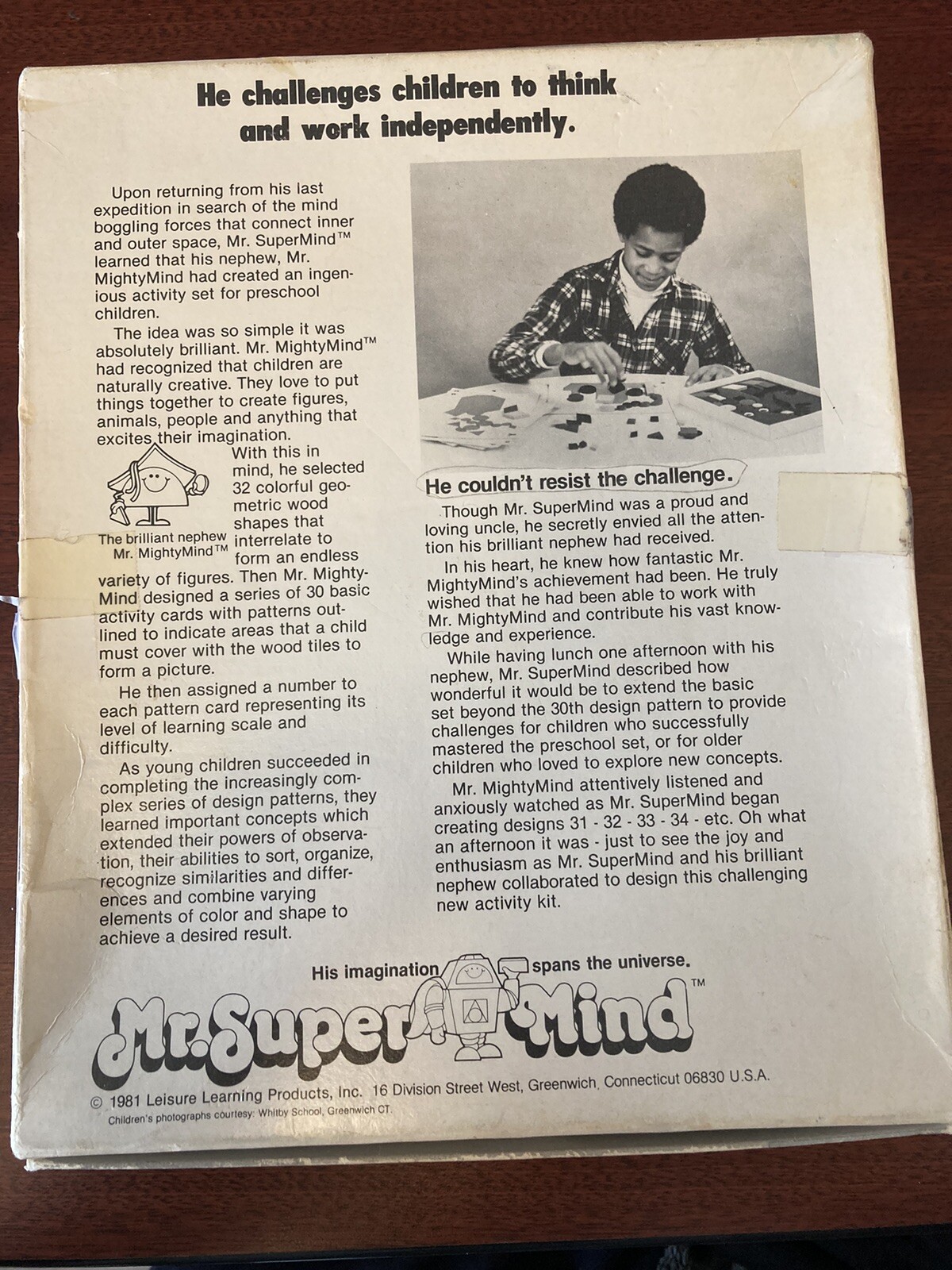 Mr Super Mind Leisure Learning 1981 dated vintage toys educational puzzle