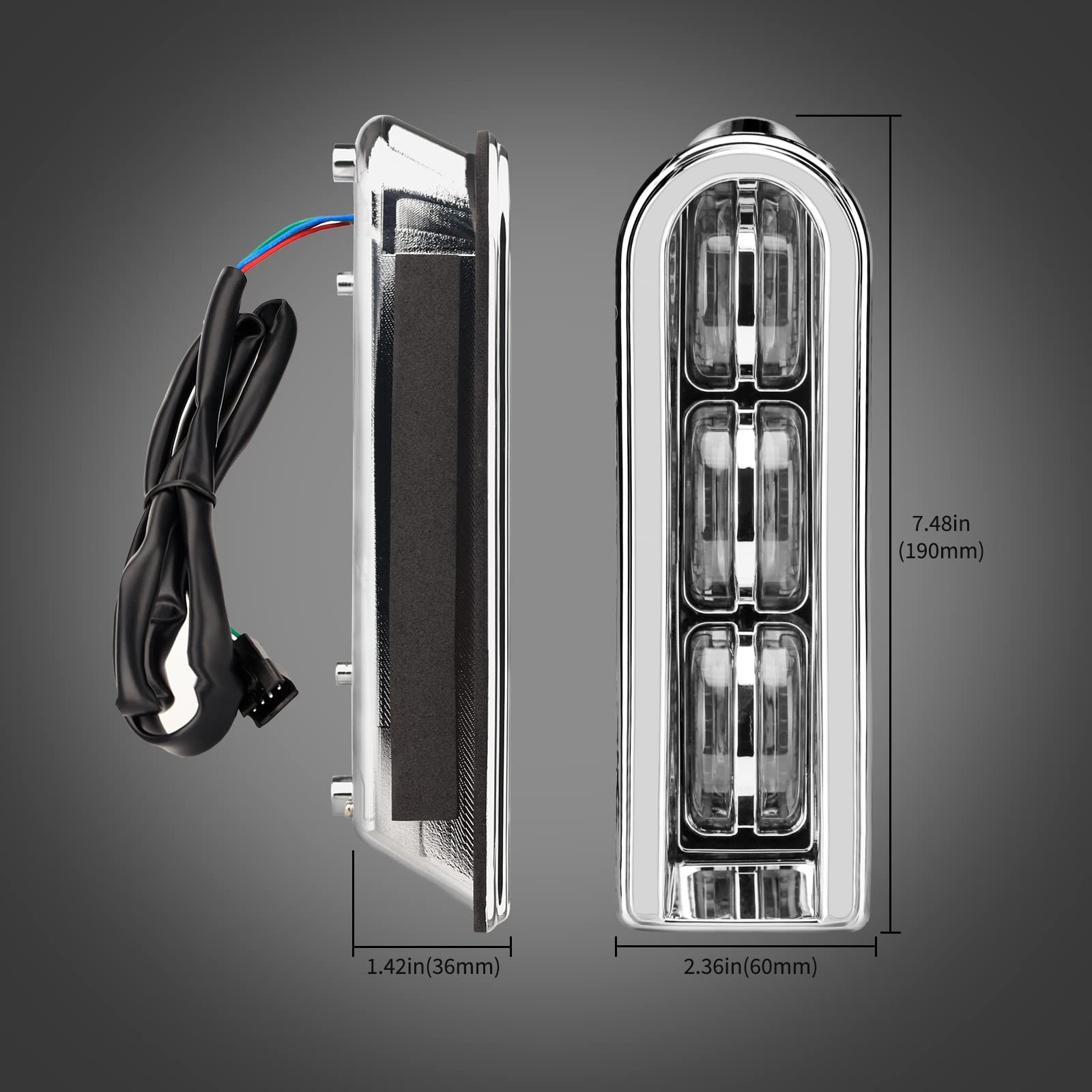 Motorcycle Rear Saddlebag Accent LED Light Insert Filler Support Black Replac…