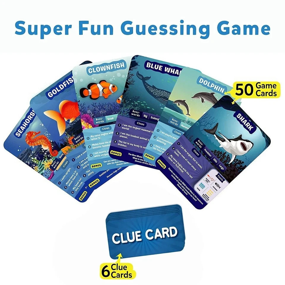 Skillmatics Card Game : Guess in 10 Underwater Animals | Gifts for Ages 8+ Years