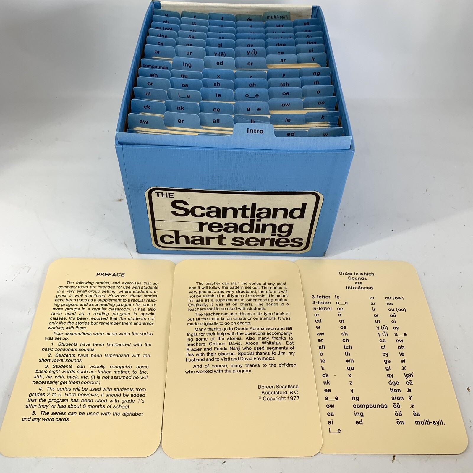 Scantland Reading Chart Series Cards Homeschool Student Materials Vintage 1977
