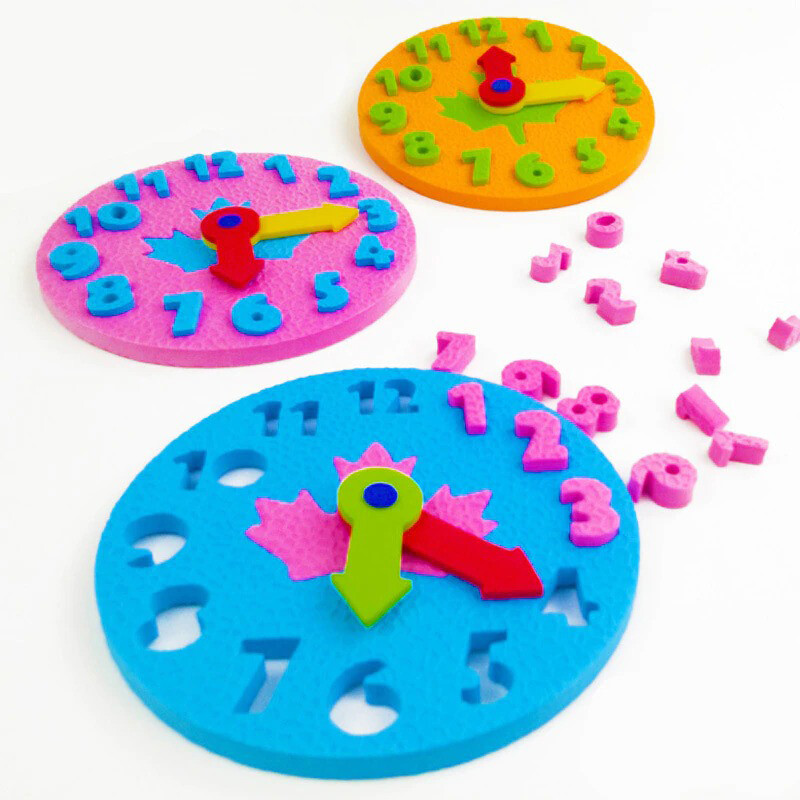 Kindergarten Early Learning Education Manual Diy Eva Clock Kids Toys